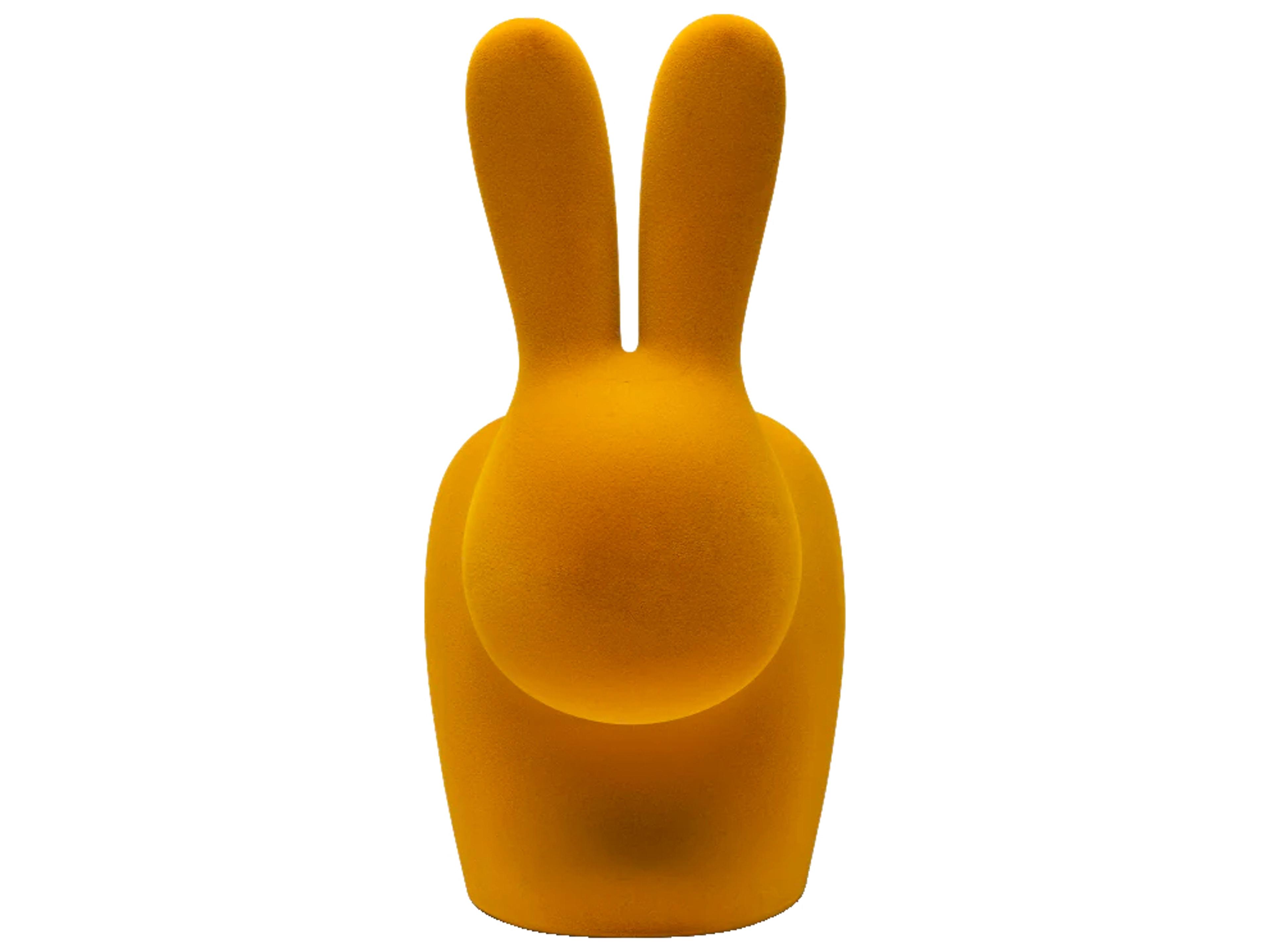 Qeeboo Rabbit Gold Velvet Accent Chair