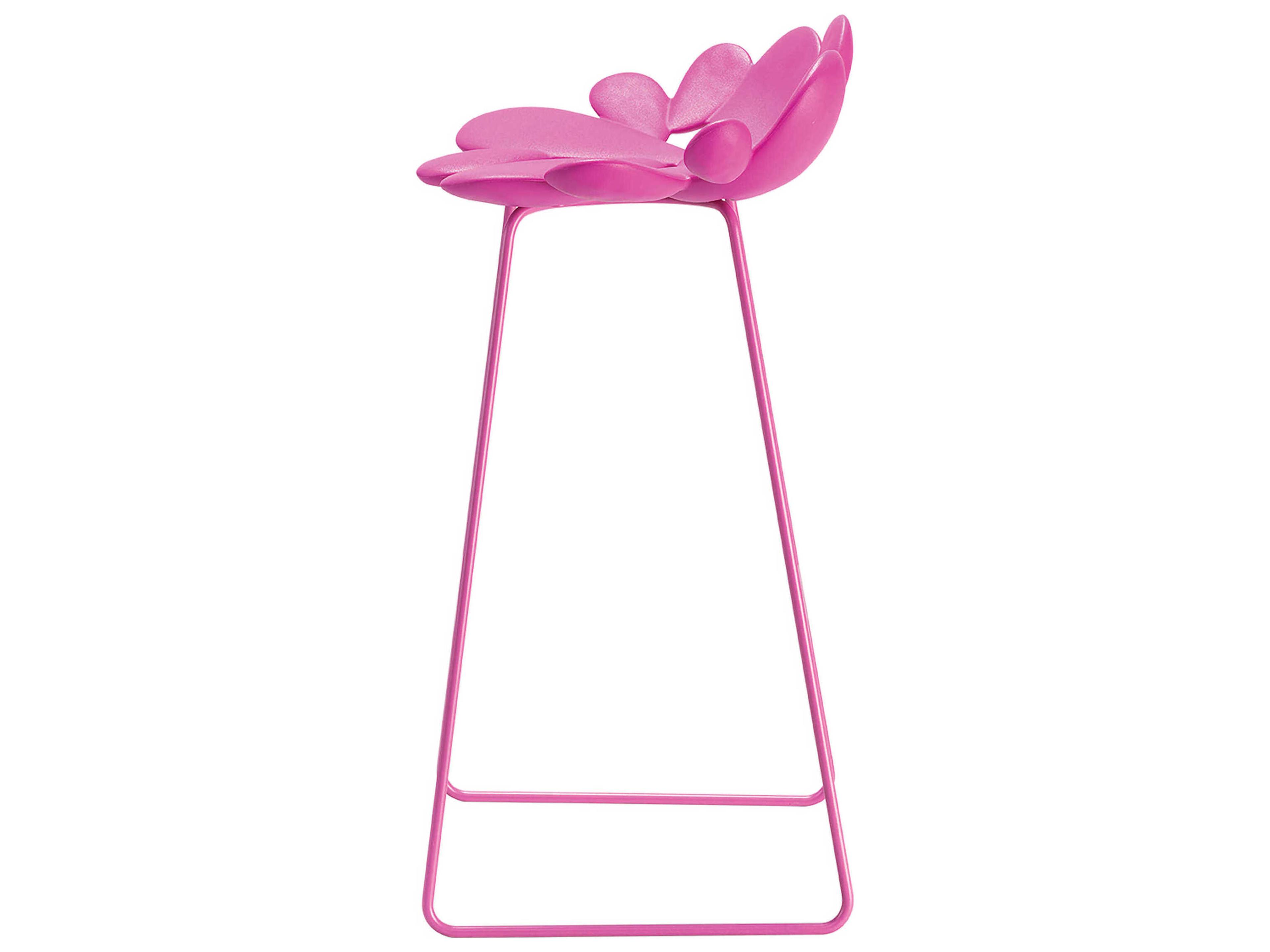 Qeeboo Outdoor Filicudi Bright Pink Recycled Plastic Bar Stool