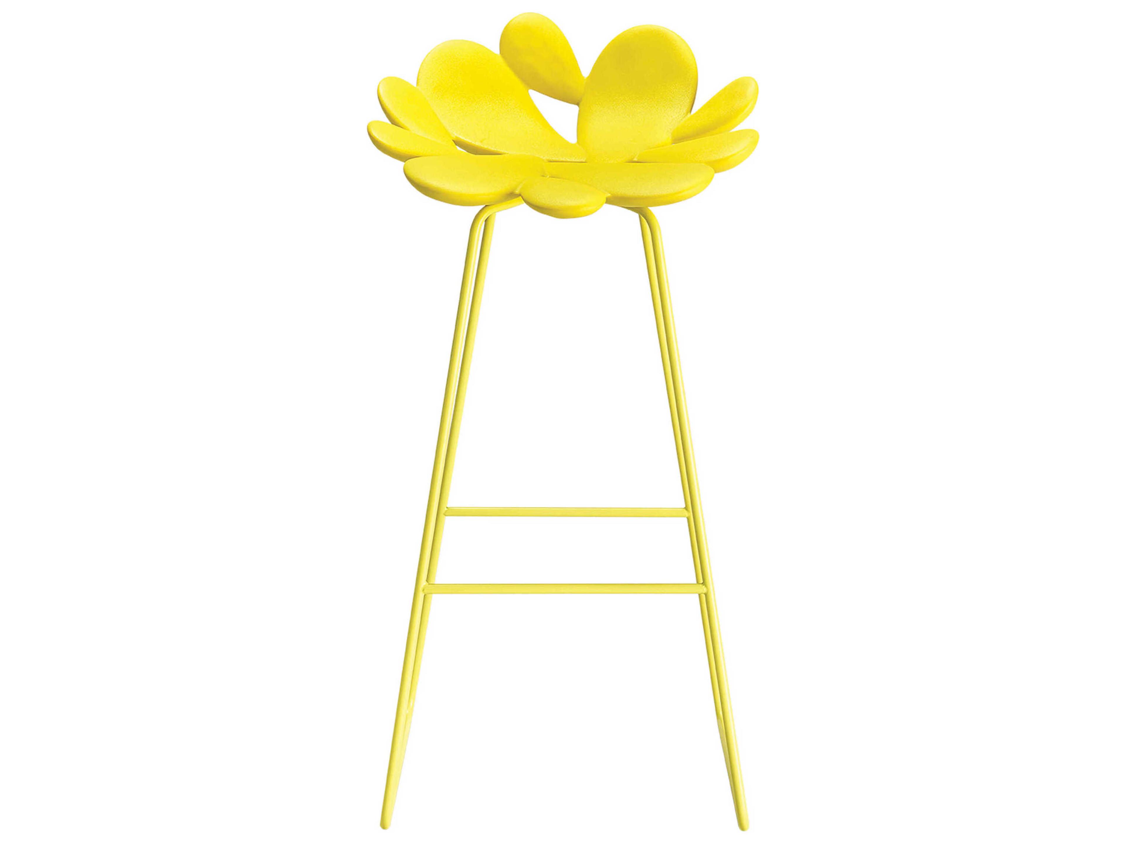 Qeeboo Outdoor Filicudi Yellow Recycled Plastic Bar Stool