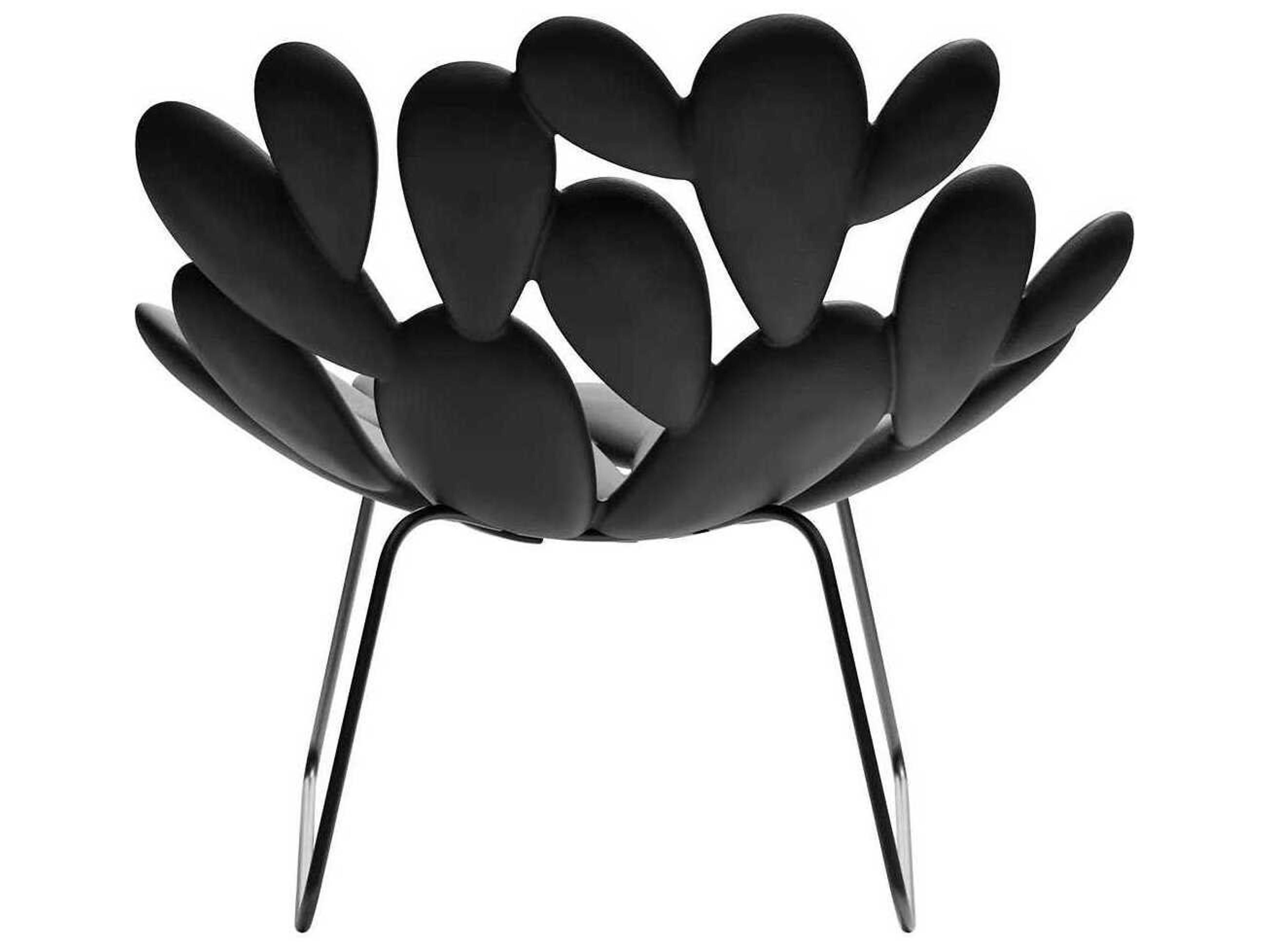 Qeeboo Outdoor Filicudi Black Recycled Plastic Lounge Chair