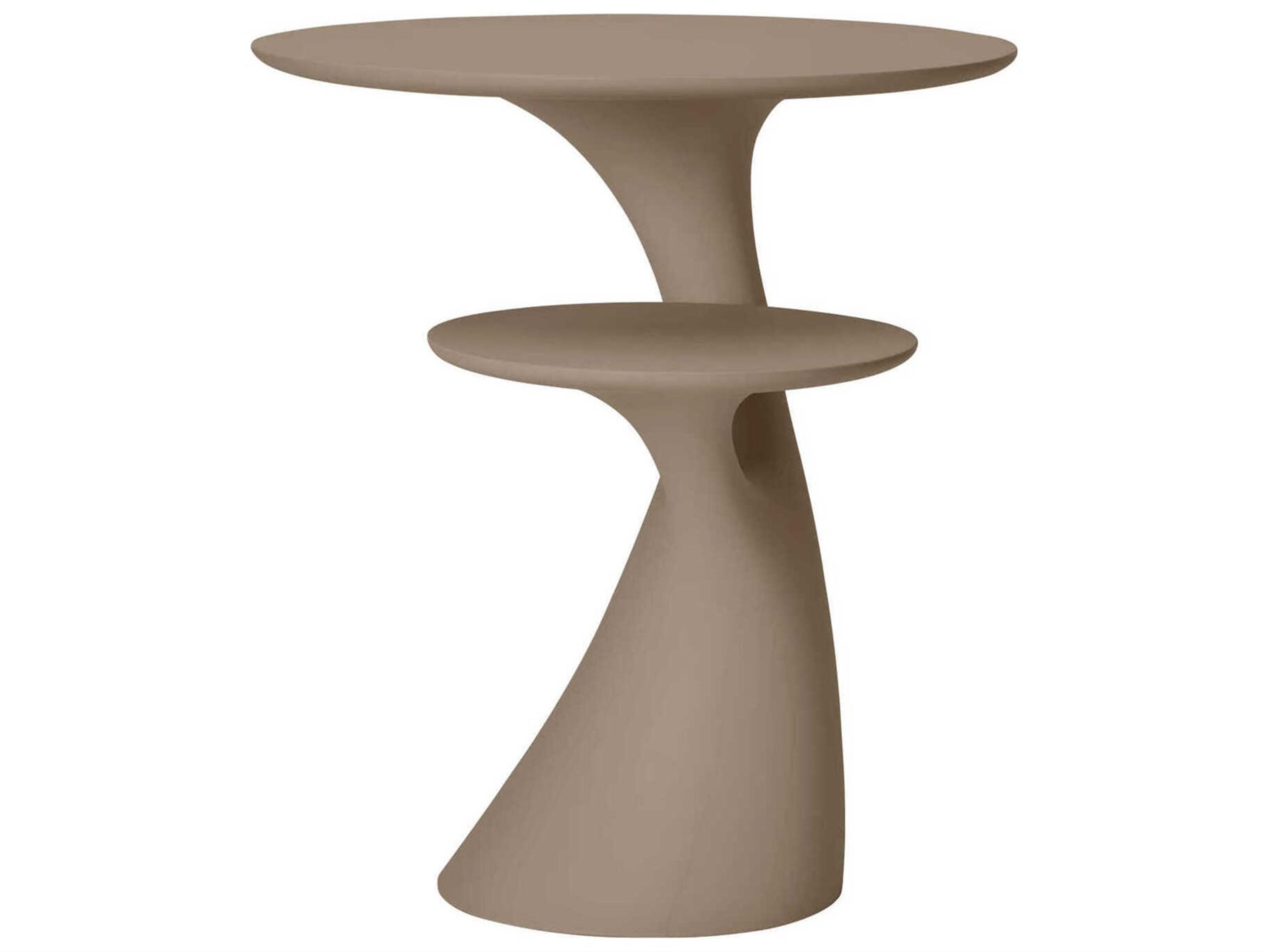 Qeeboo Outdoor Rabbit Dove Grey Recycled Plastic Round End Table