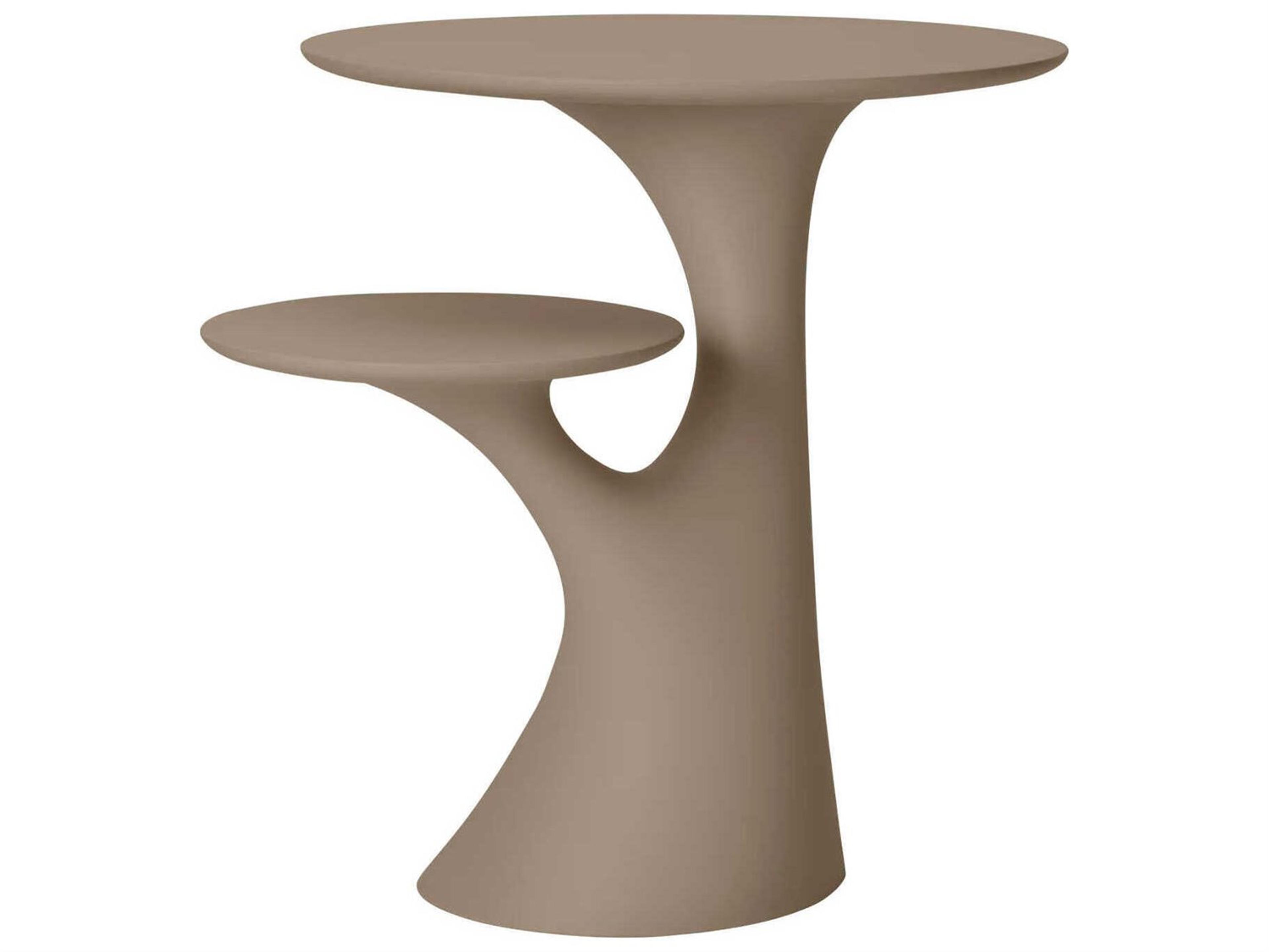 Qeeboo Outdoor Rabbit Dove Grey Recycled Plastic Round End Table