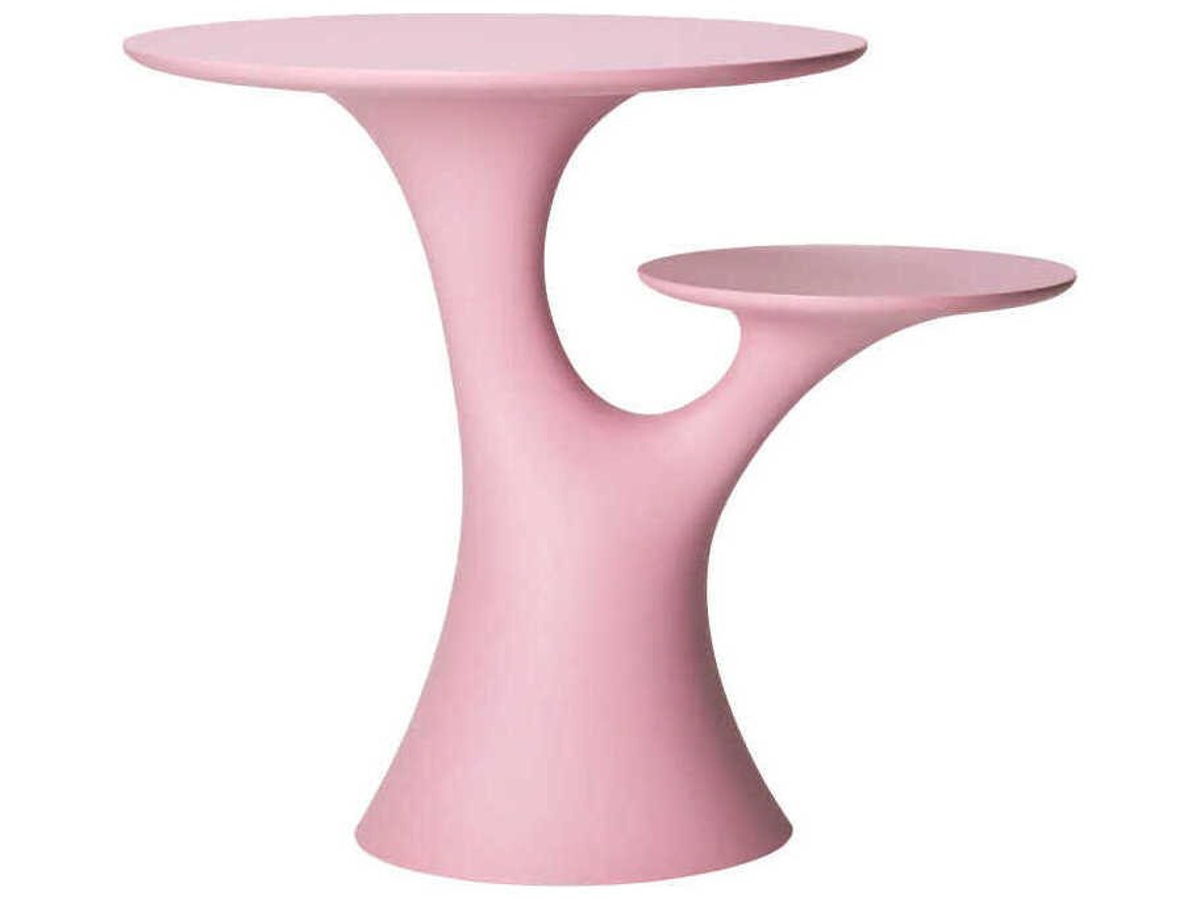 Rabbit Pink Recycled Plastic Round End Table