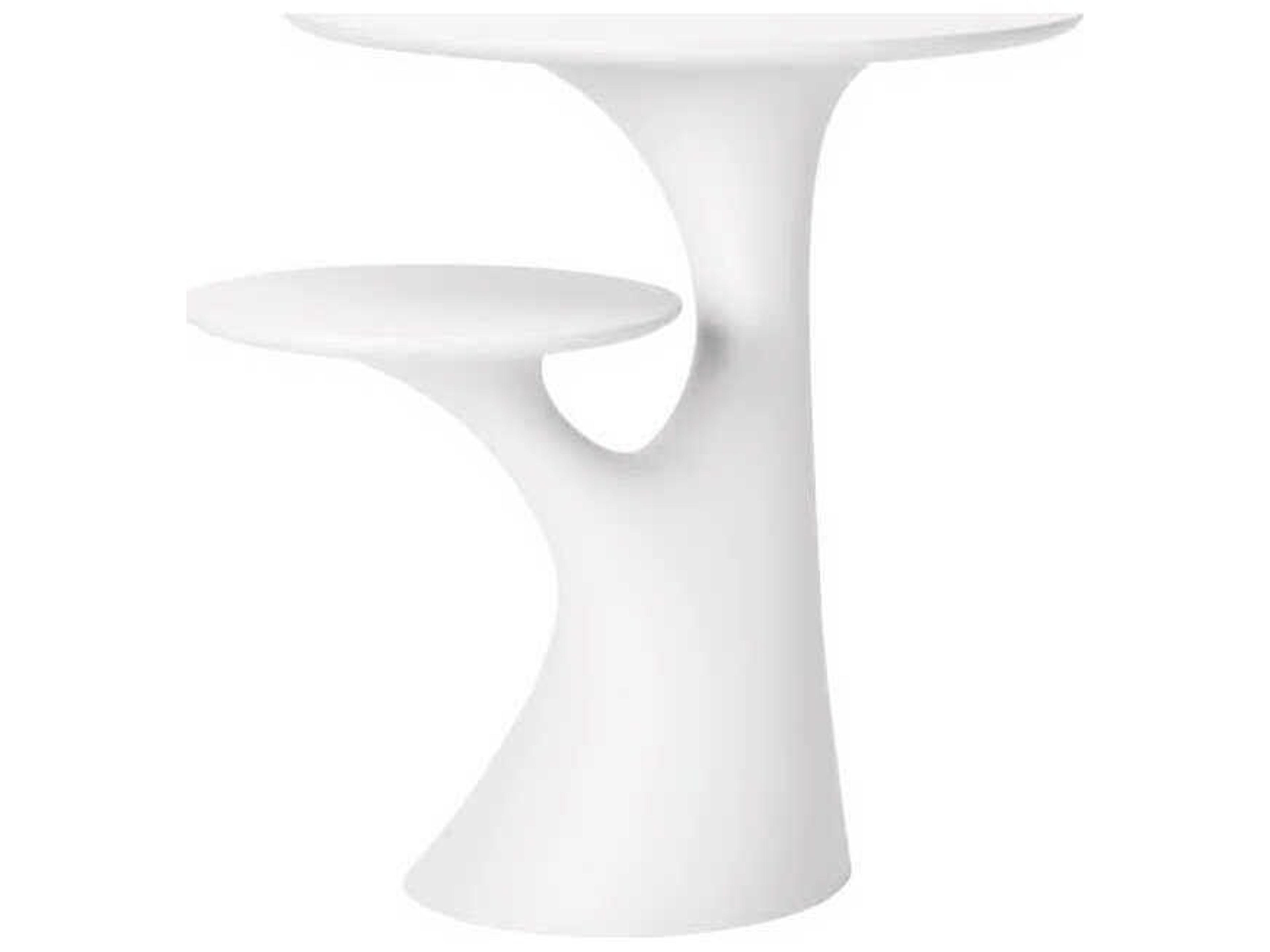 Qeeboo Outdoor Rabbit White Recycled Plastic Round End Table