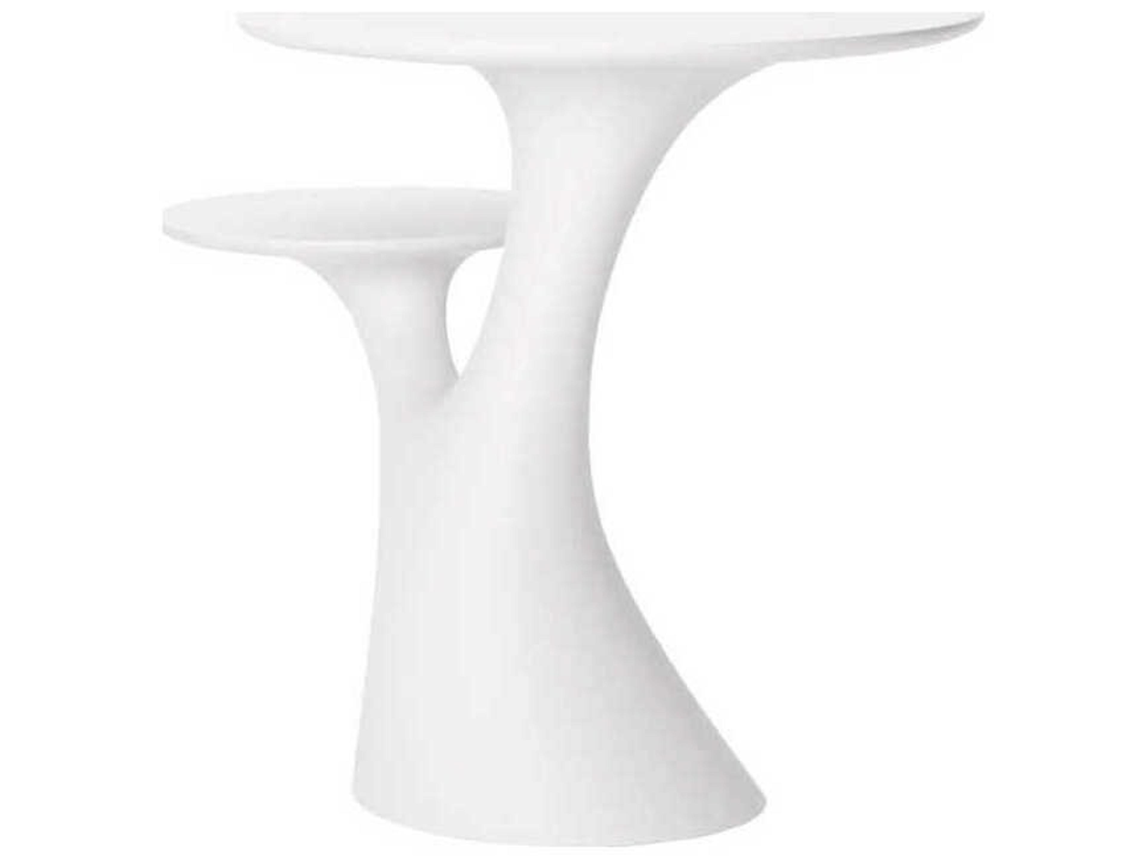 Qeeboo Outdoor Rabbit White Recycled Plastic Round End Table