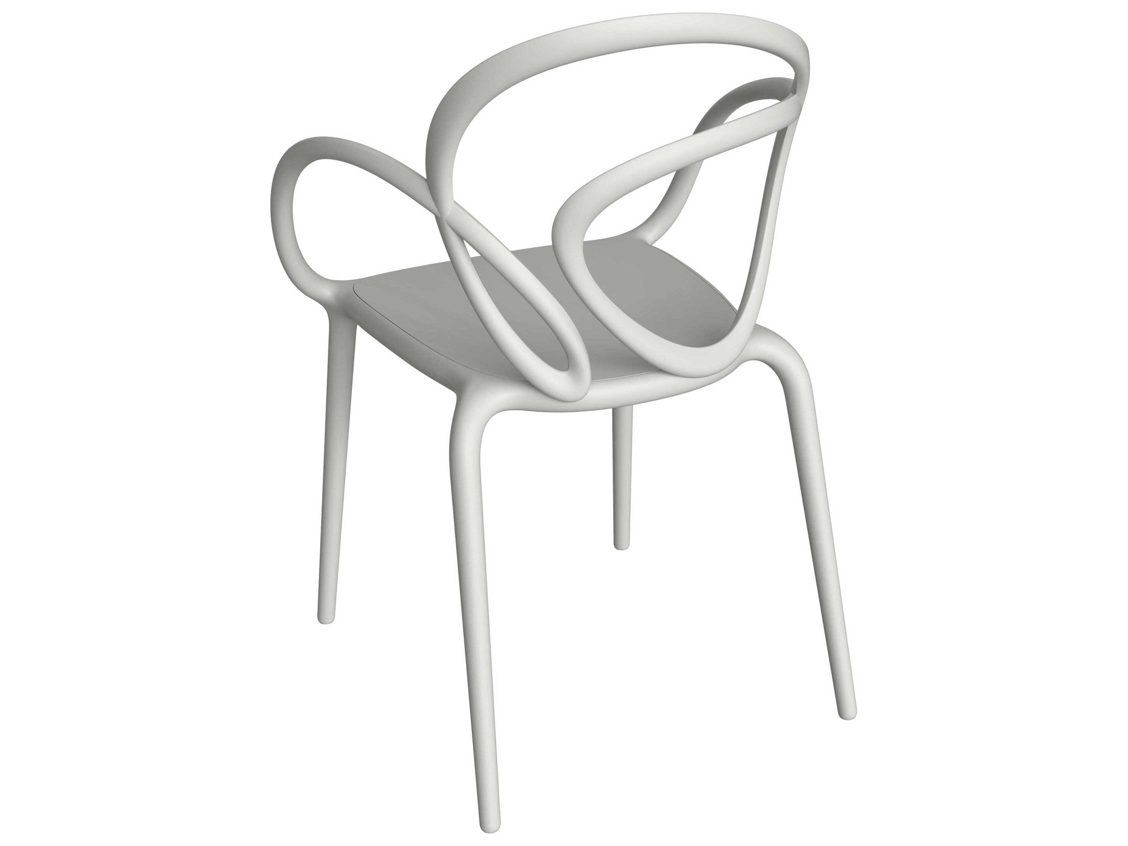 Qeeboo Outdoor Loop White Polypropylene Dining Chair (Set of 2)