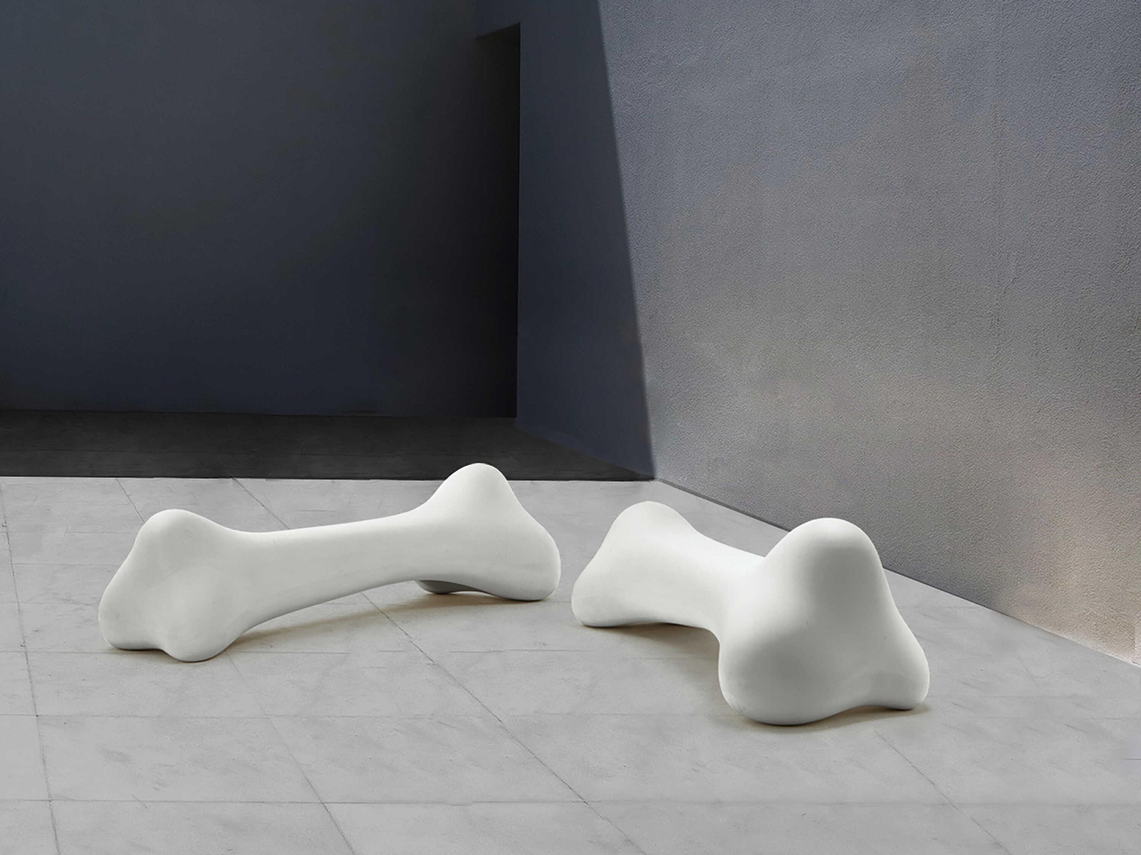 Qeeboo Outdoor Bonos Ivory Recycled Plastic Bench