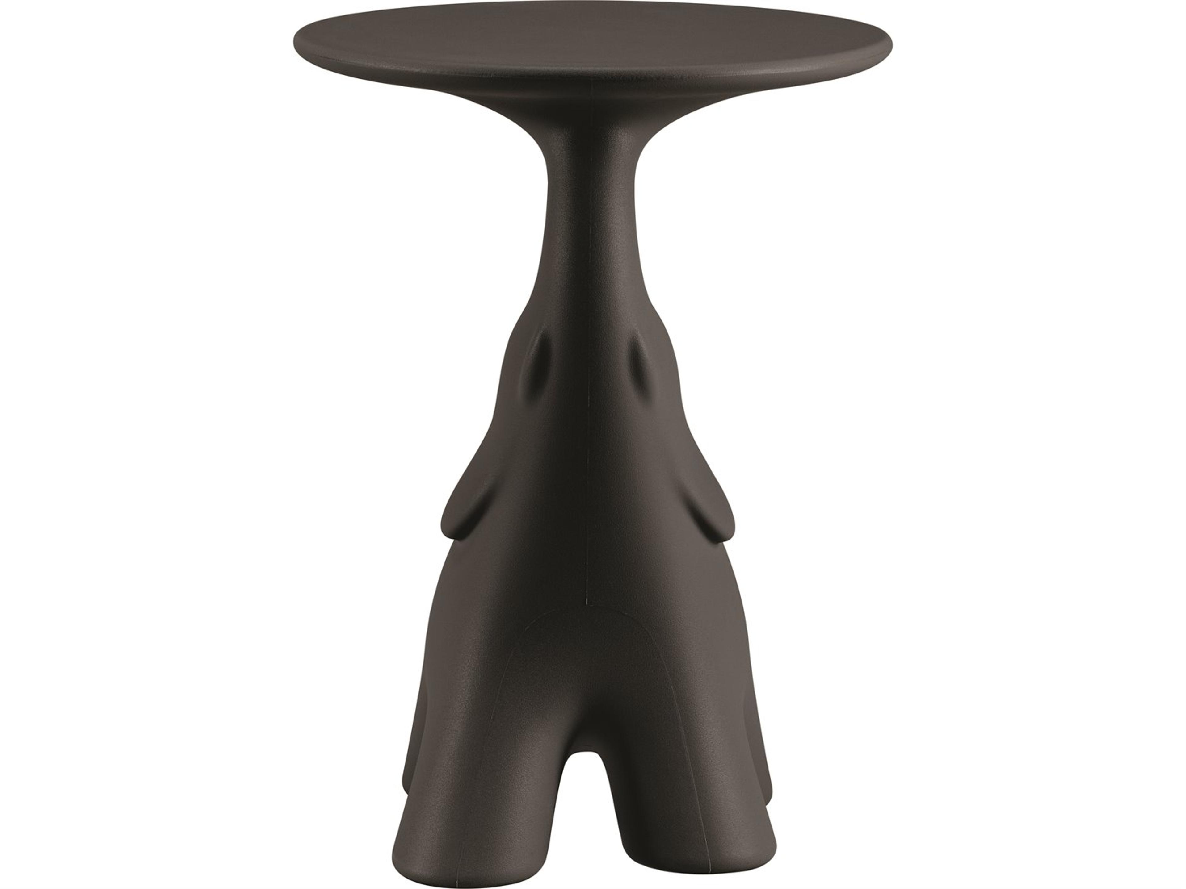 Qeeboo Outdoor Pako Black Recycled Plastic Round End Table