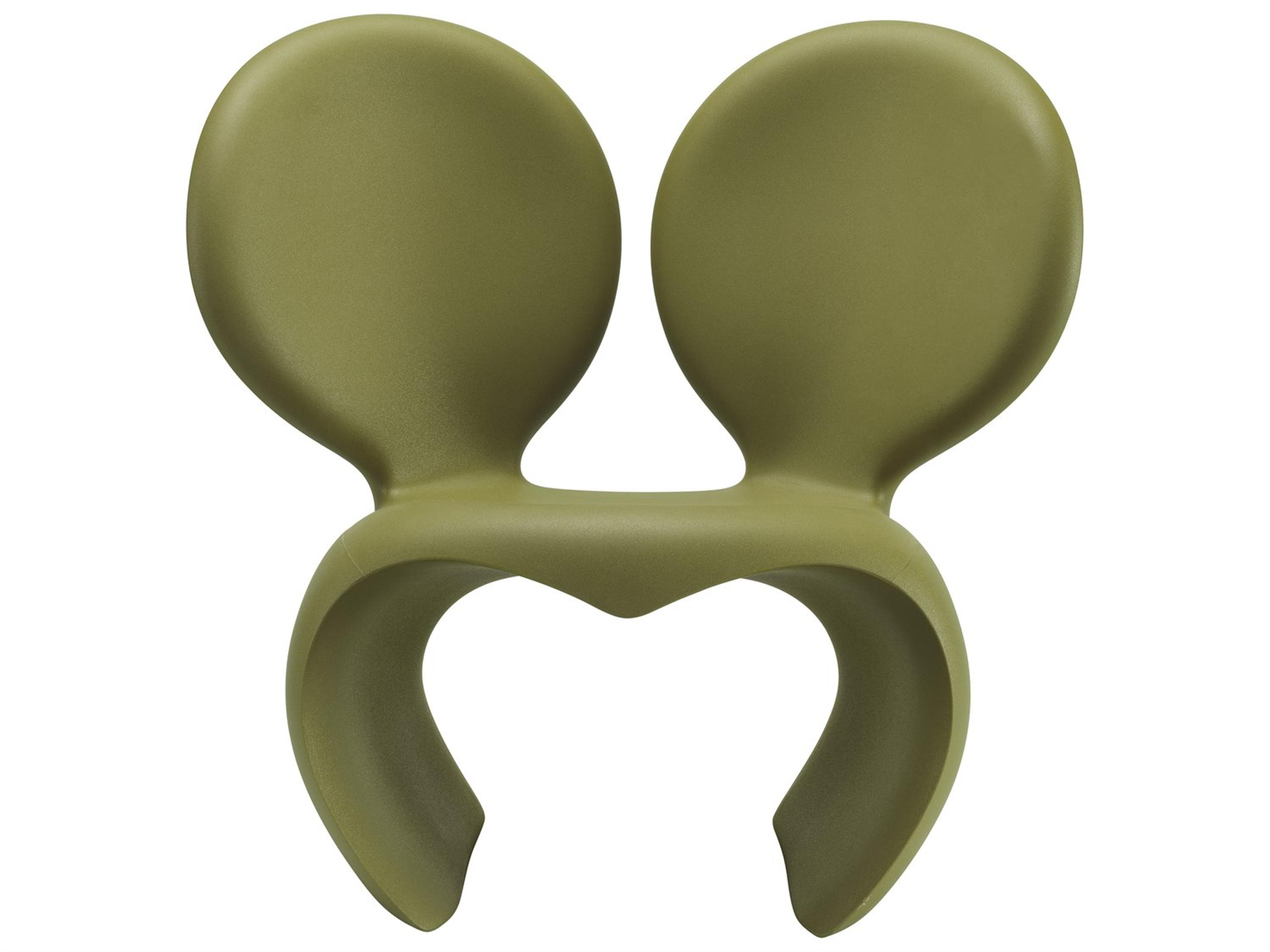 Qeeboo Outdoor Don't F**K With The Mouse Green Recycled Plastic Lounge Chair