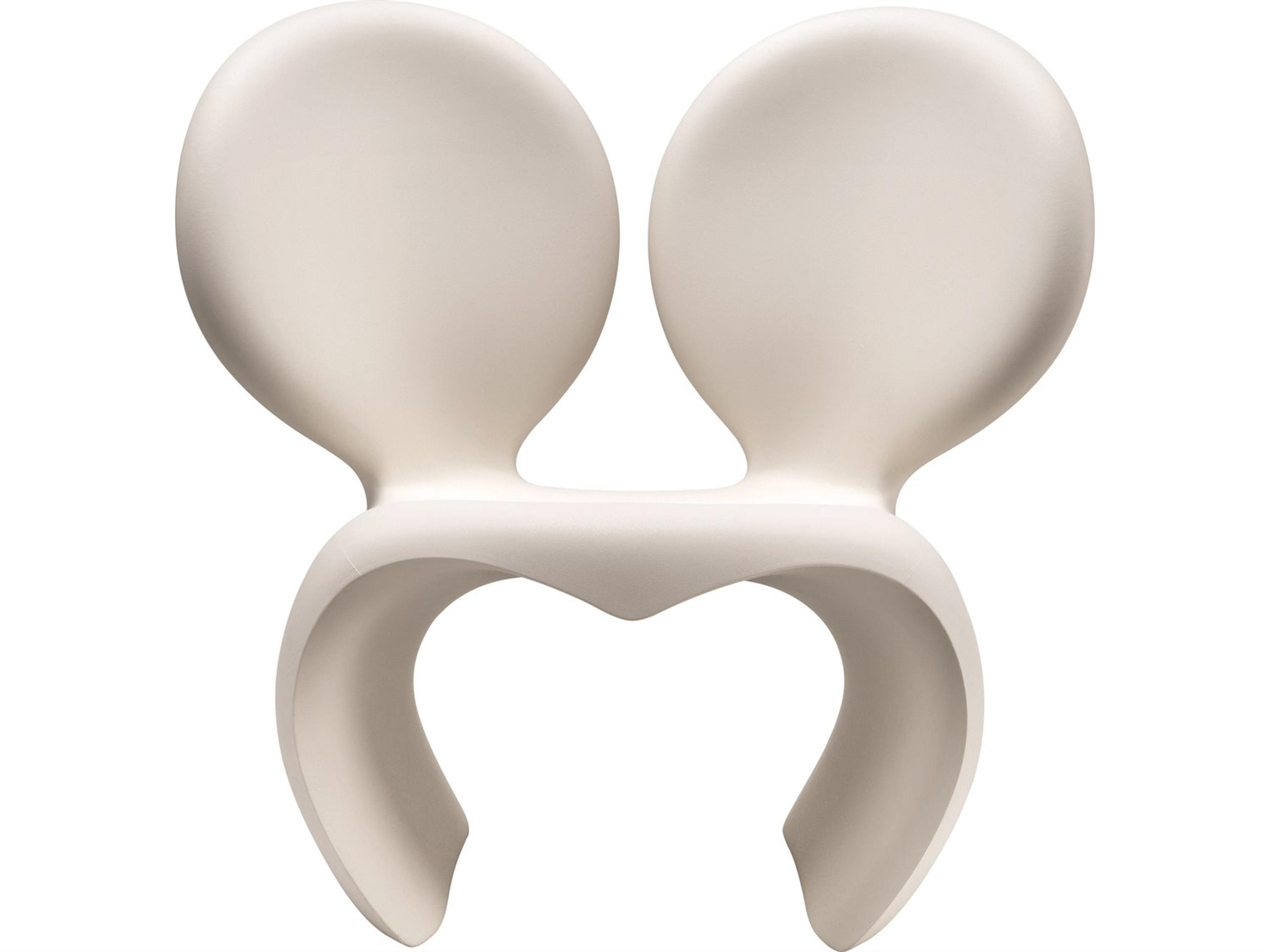 Qeeboo Outdoor Don't F**K With The Mouse White Recycled Plastic Lounge Chair