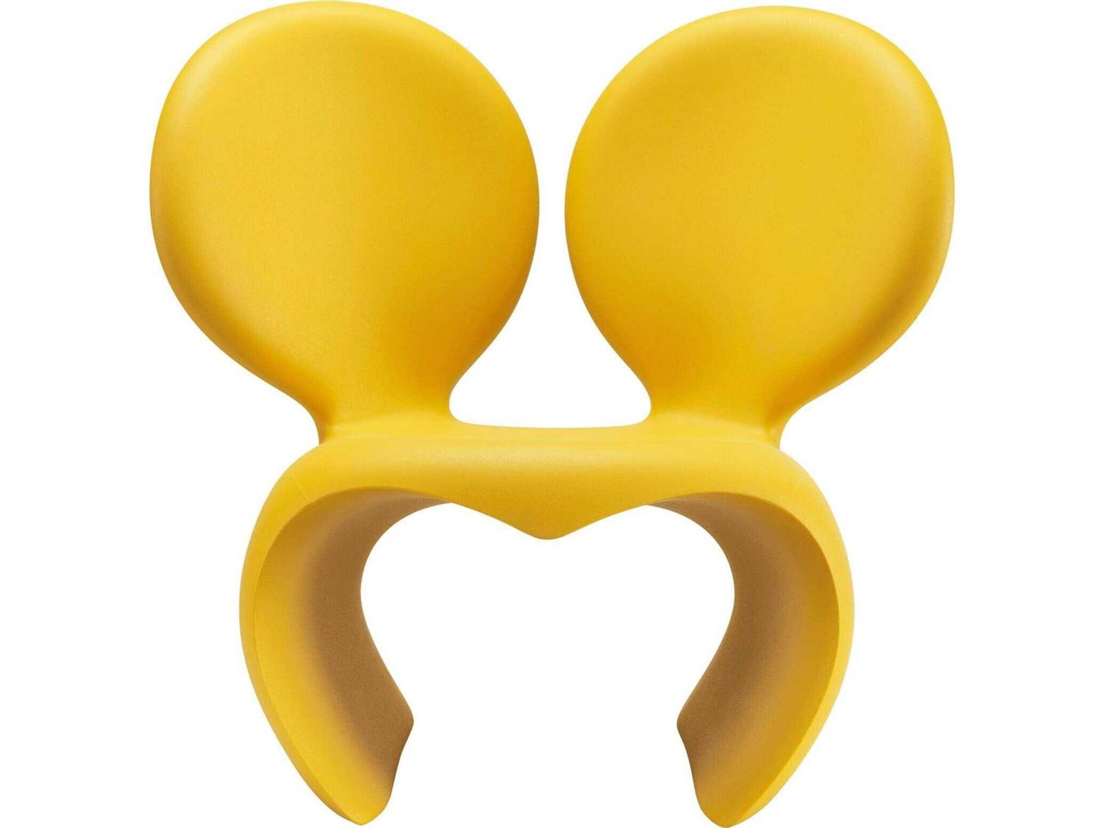 Qeeboo Outdoor Don't F**K With The Mouse Yellow Recycled Plastic Lounge Chair