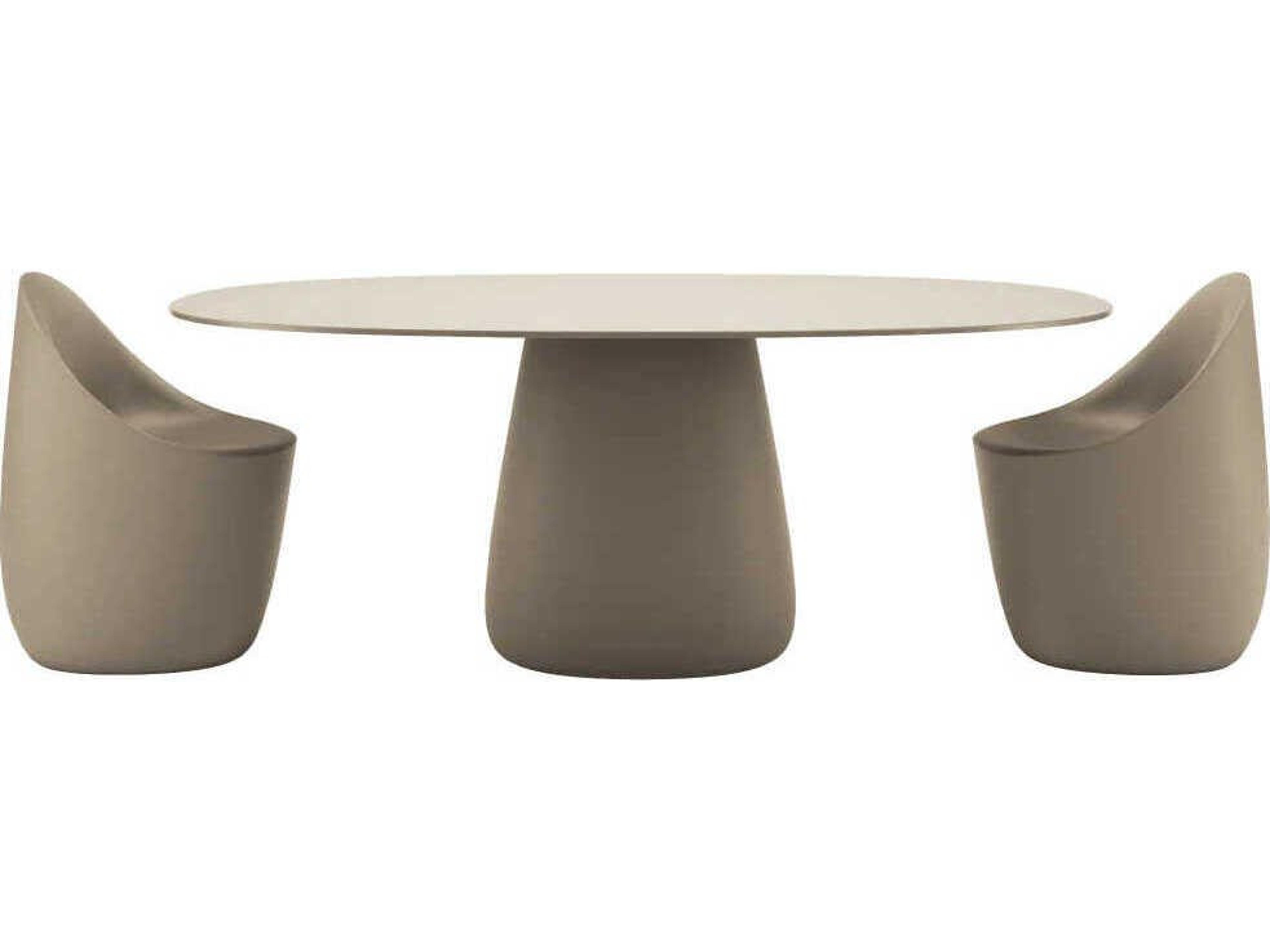 Qeeboo Outdoor Cobble Ottawa Recycled Plastic Oval Dining Table