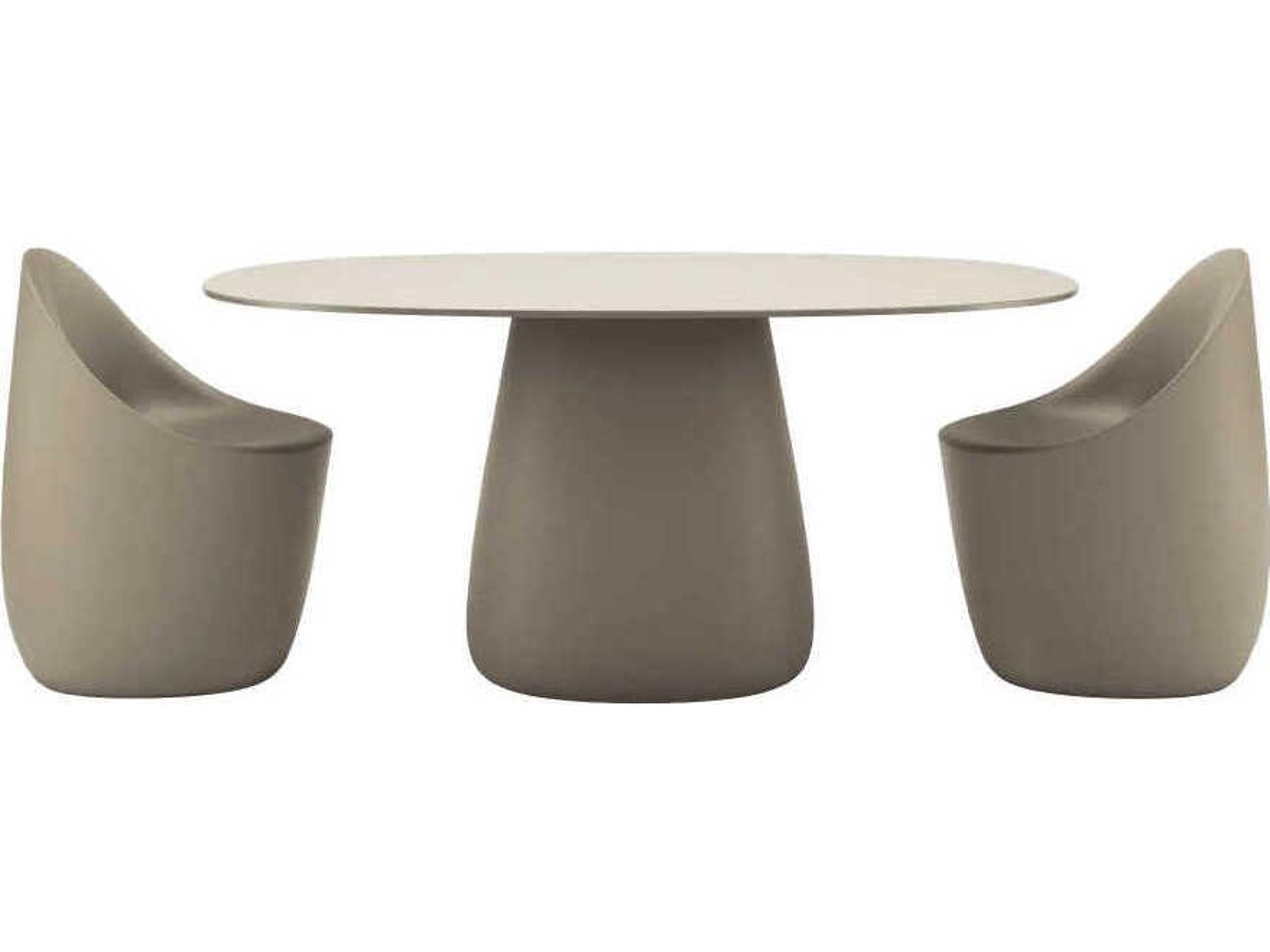 Qeeboo Outdoor Cobble Ottawa Recycled Plastic Oval Dining Table