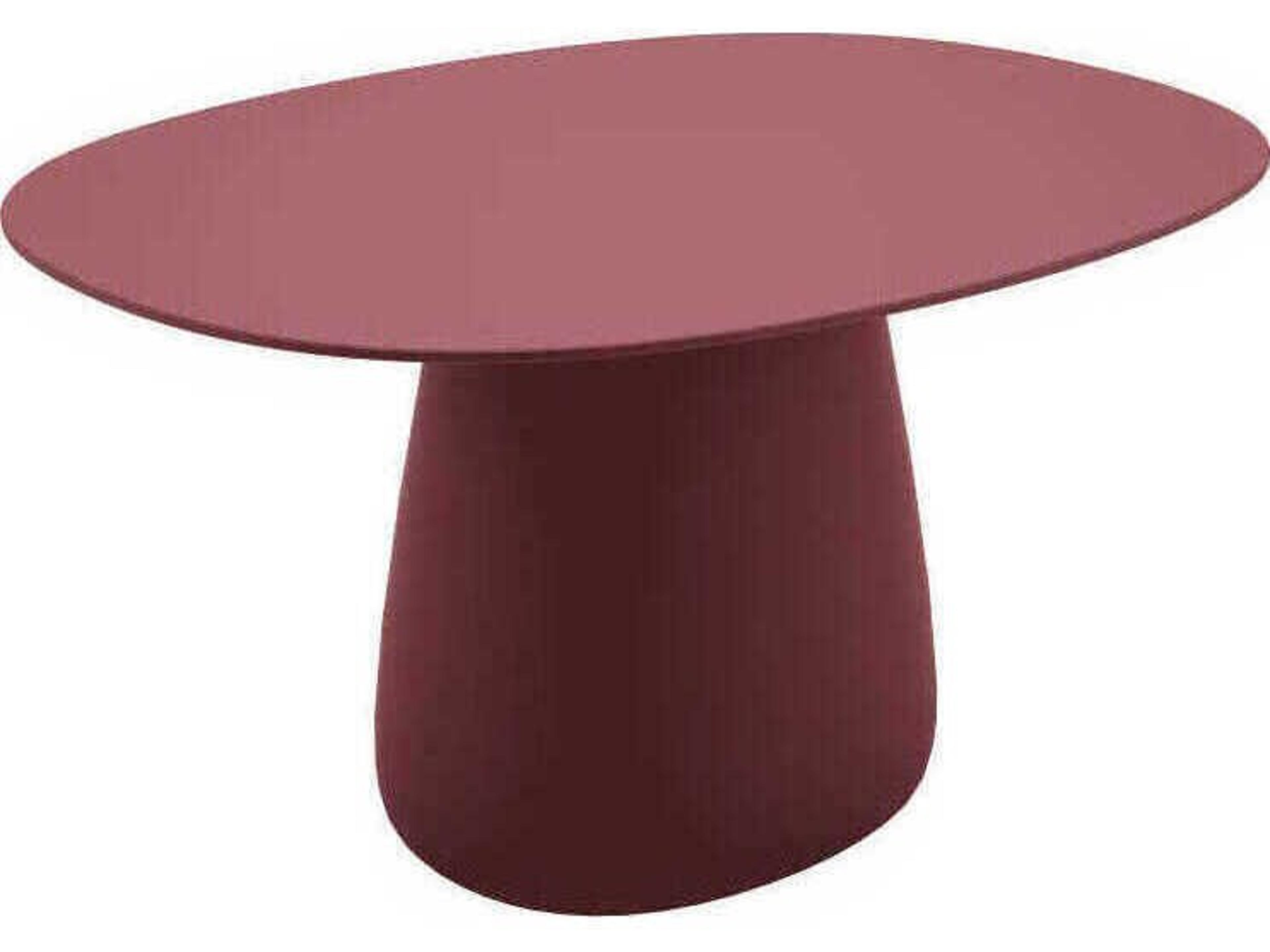Qeeboo Outdoor Cobble Indian Red Recycled Plastic Oval Dining Table