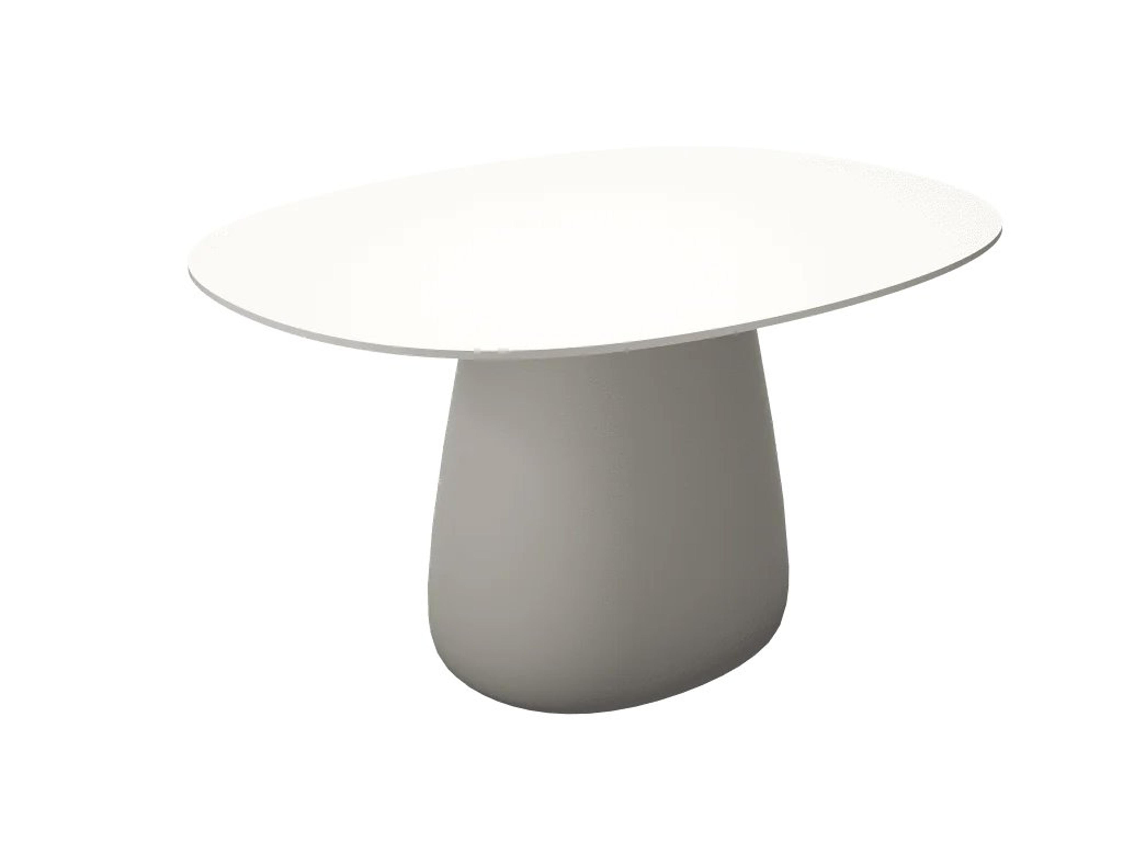 Qeeboo Outdoor Cobble White Warm Recycled Plastic Oval Dining Table