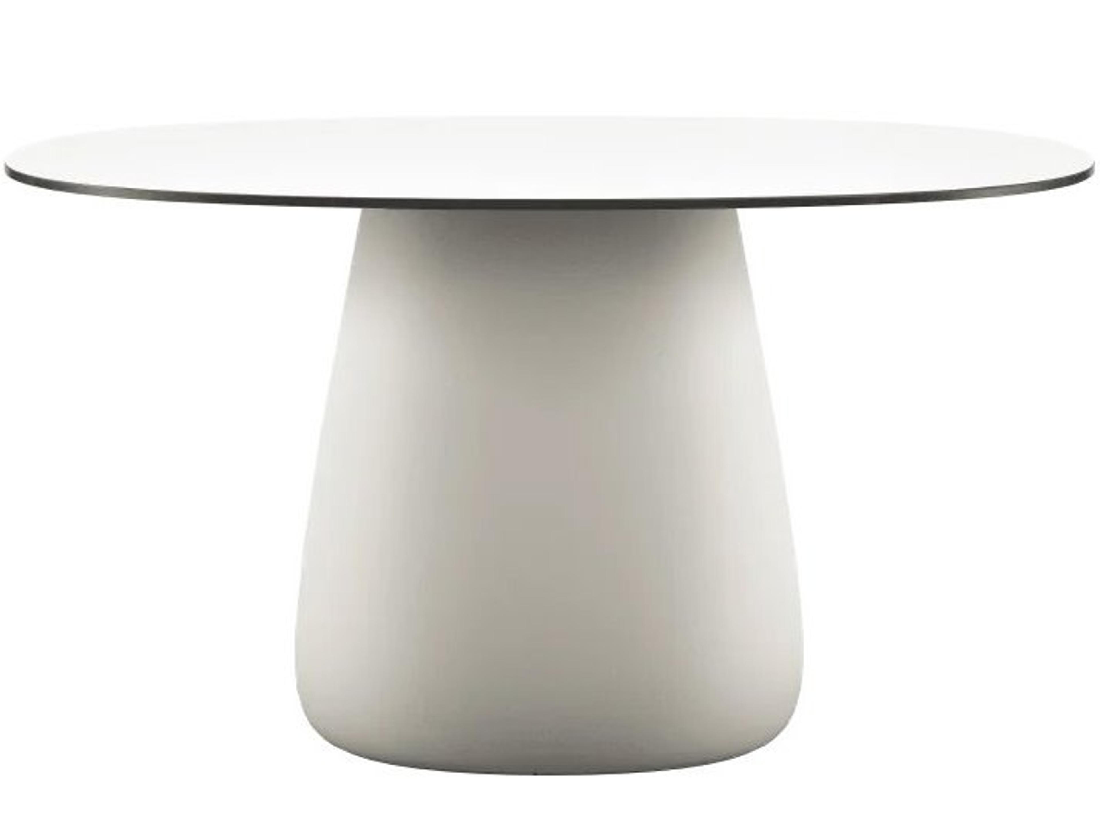 Cobble Warm White Black Stratified Recycled Plastic Oval Dining Table