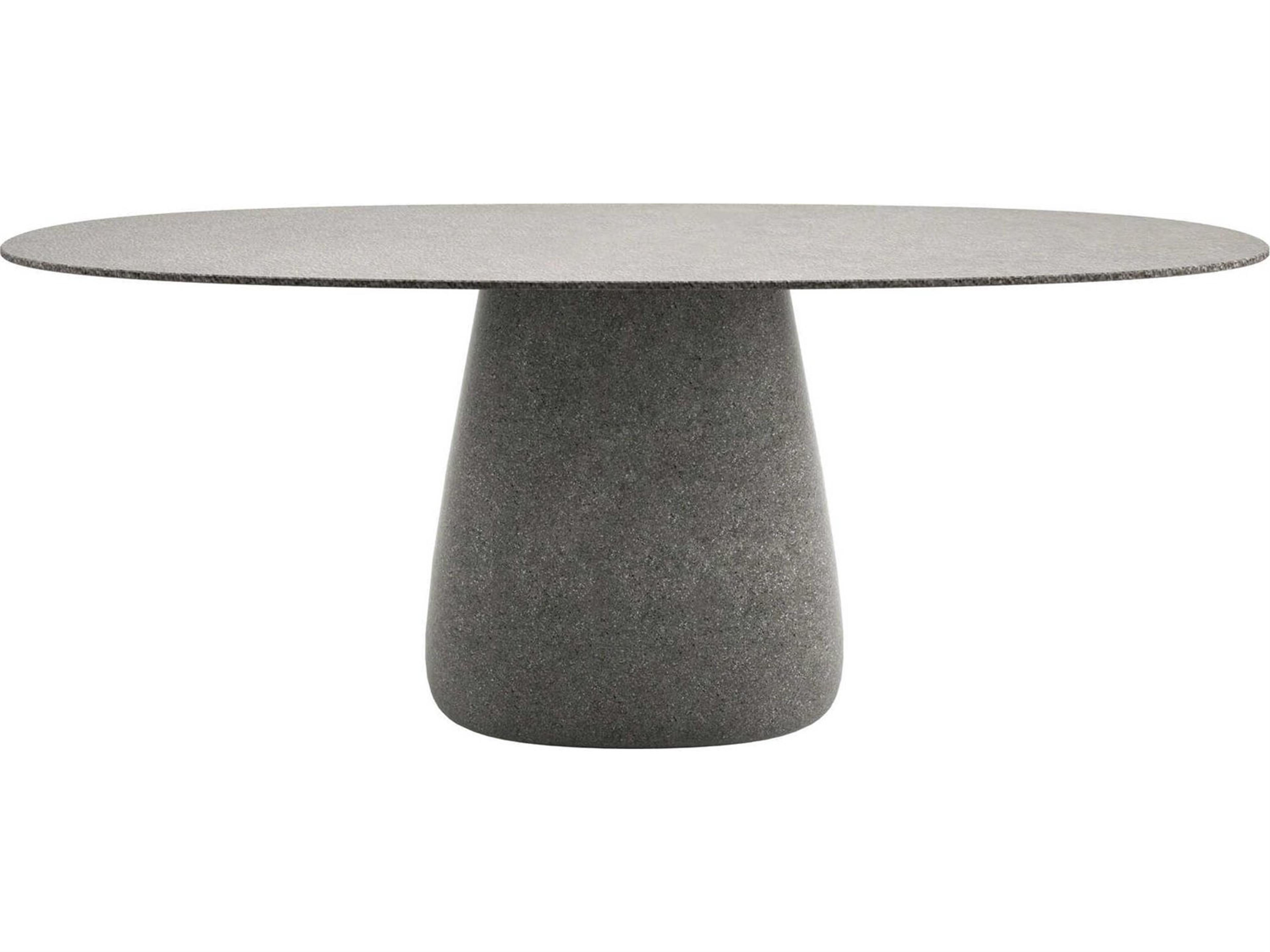 Cobble Grey Mix Recycled Plastic Oval Dining Table