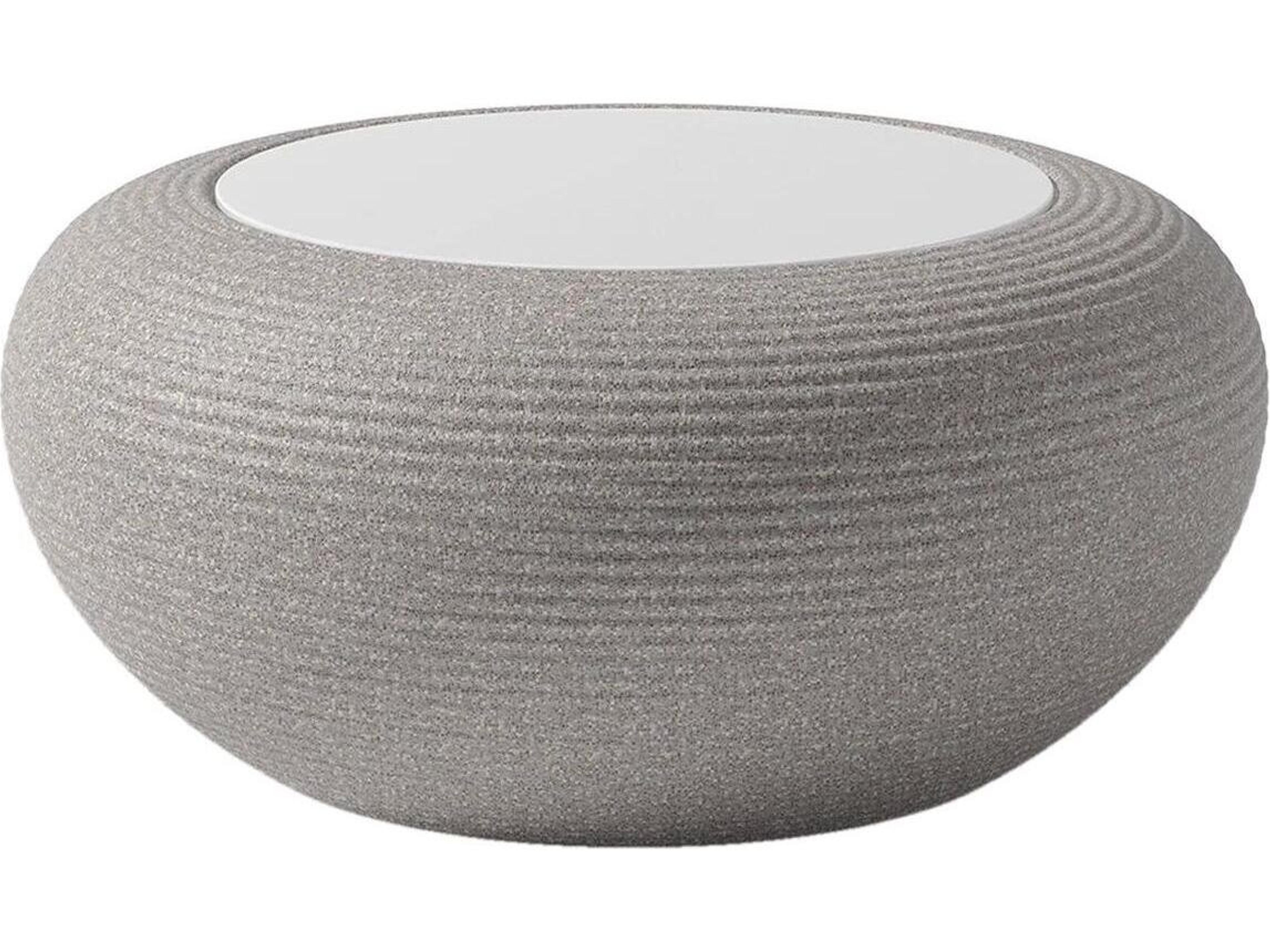 Nami Warm Grey Mix Recycled Plastic Round End Table