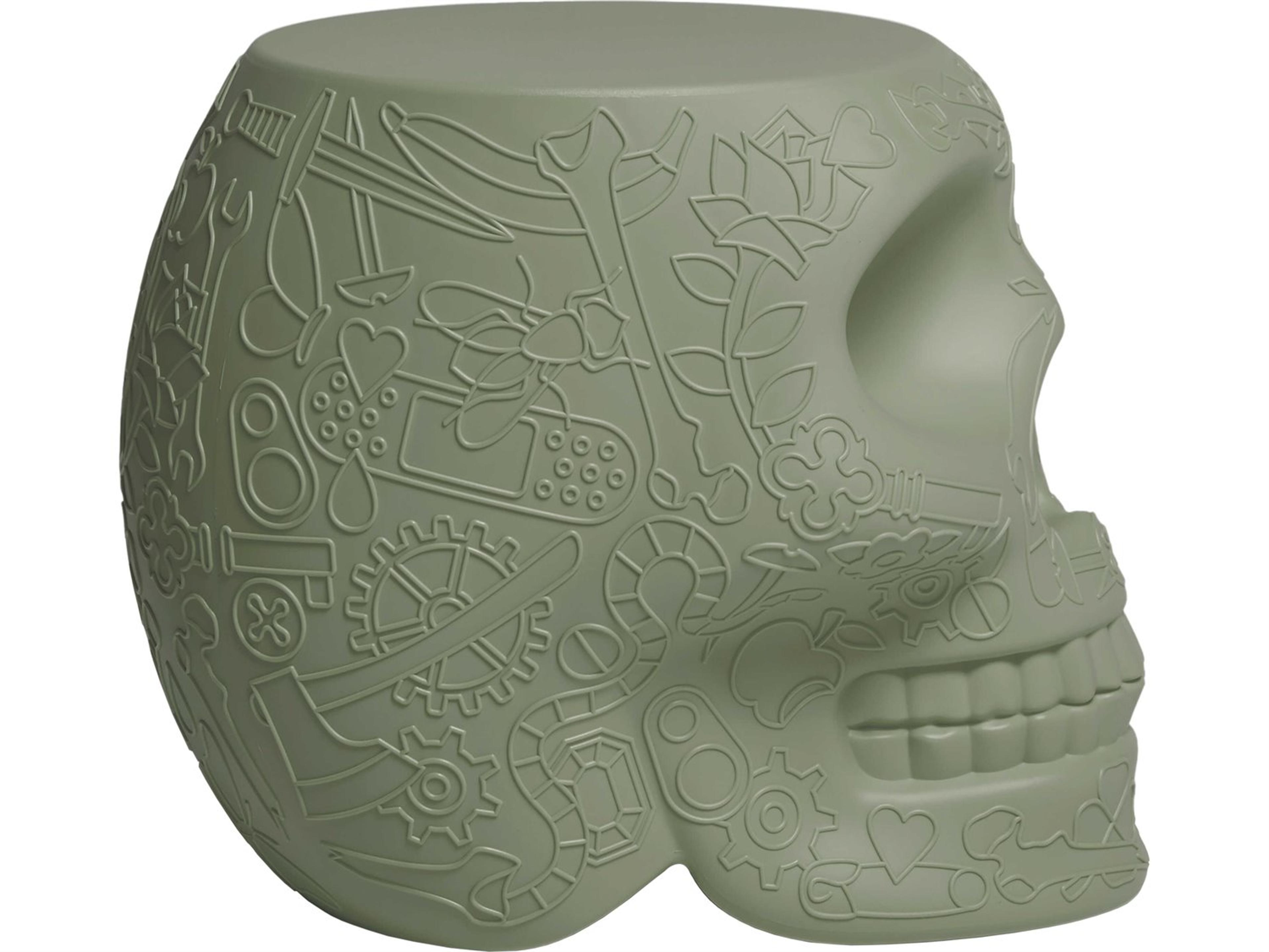 Qeeboo Outdoor Mexico Balsam Green Recycled Plastic Round End Table