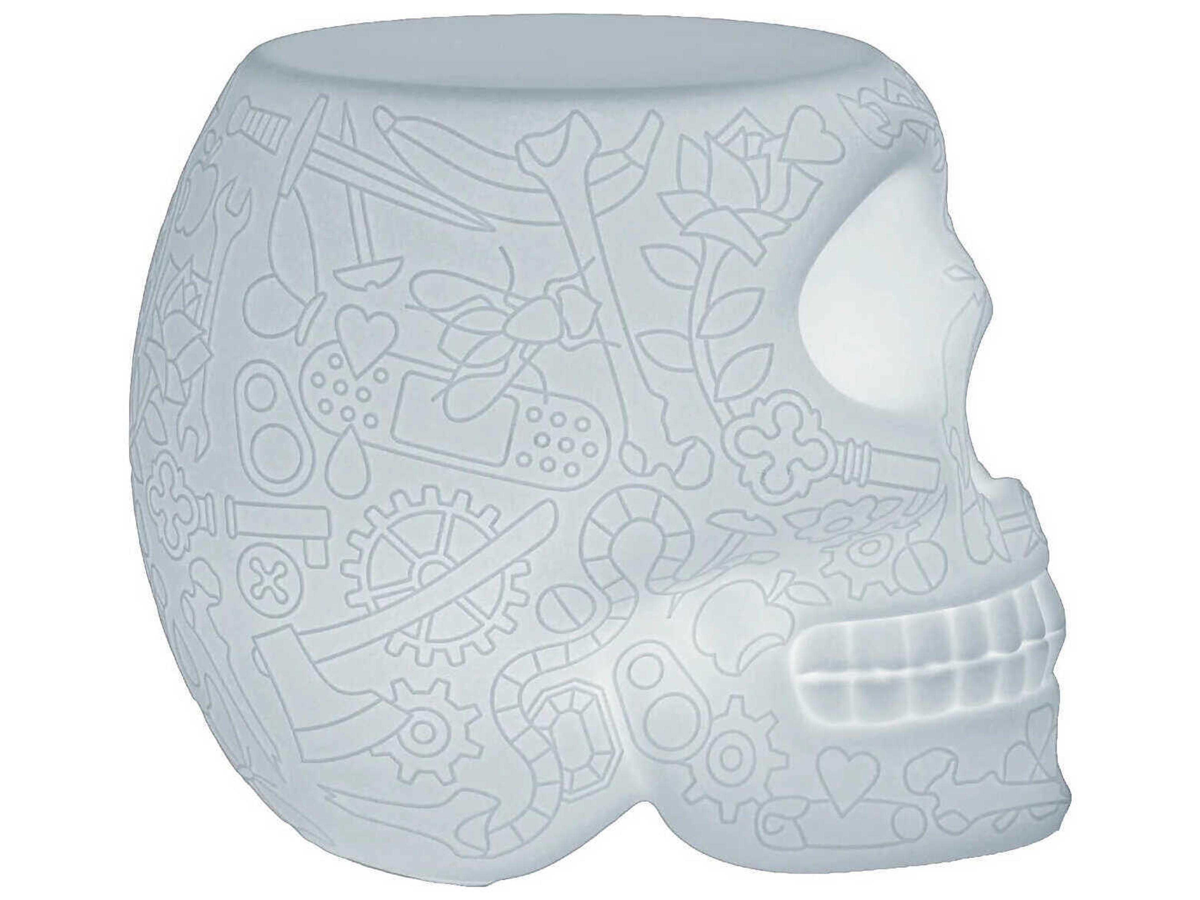 Qeeboo Outdoor Mexico Translucent Recycled Plastic Square End Table