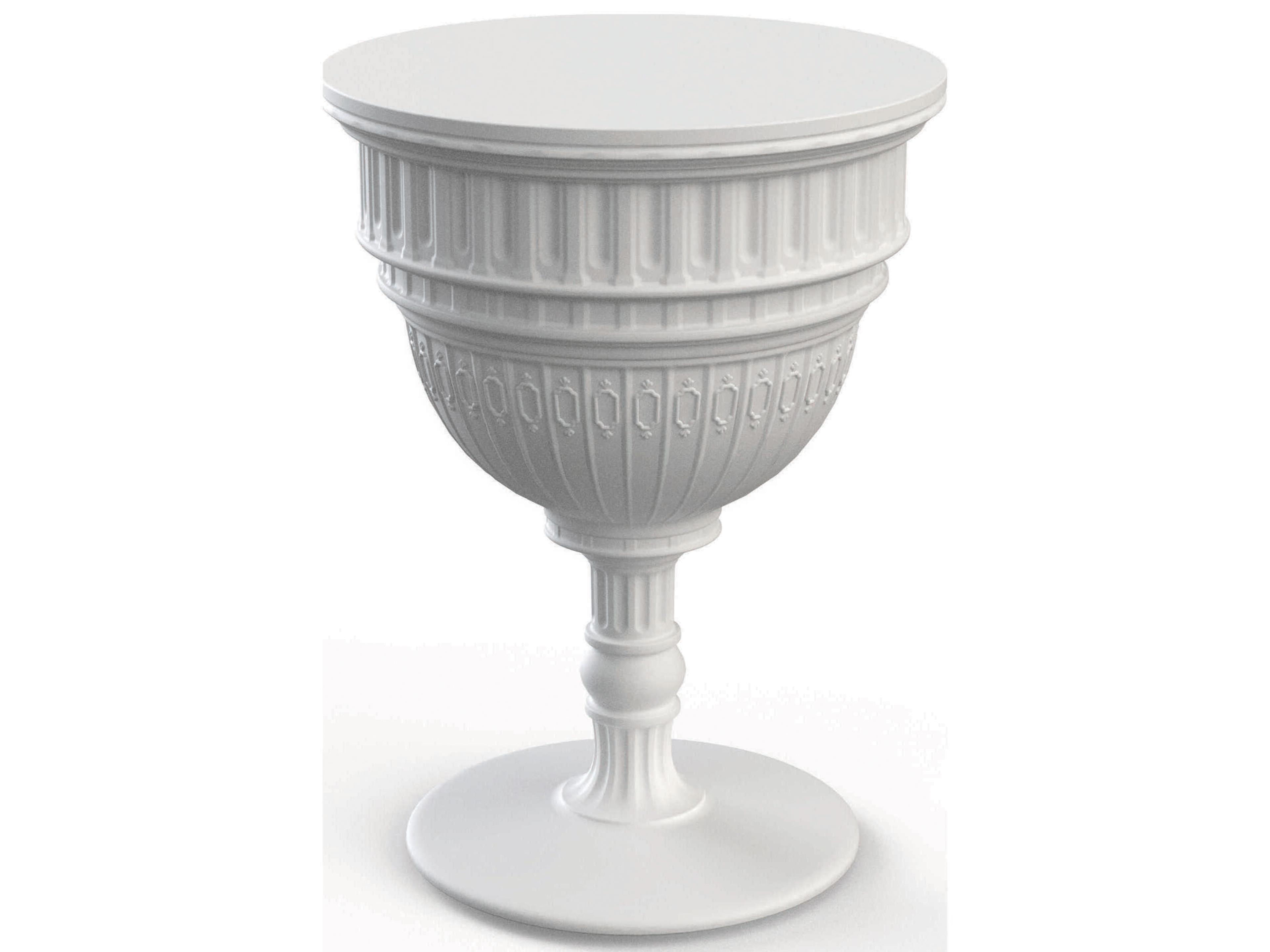 Capitol White Recycled Plastic Round End Table