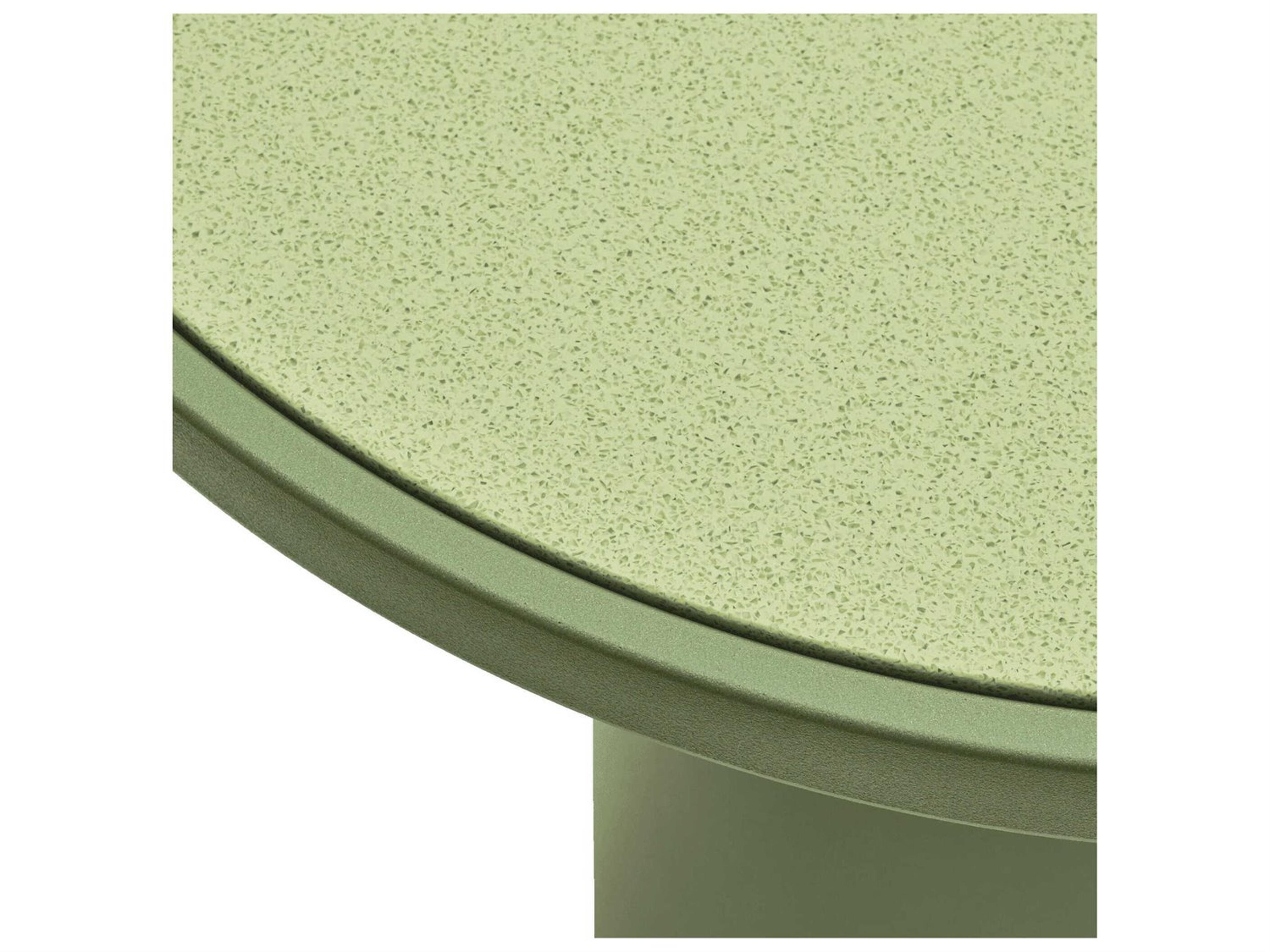 Qeeboo Outdoor Toto Balsam Green Recycled Plastic Round Bar Table