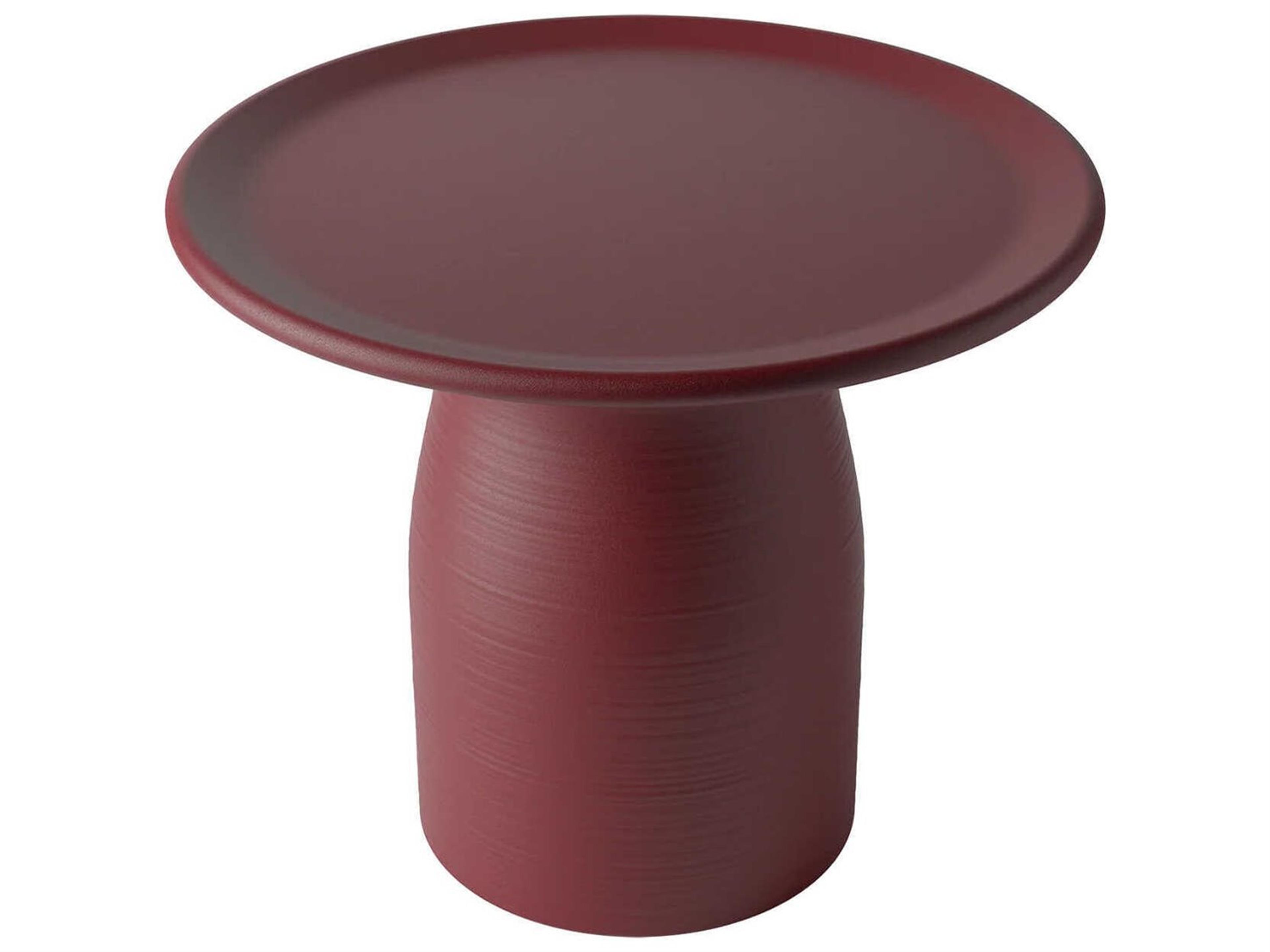 Qeeboo Outdoor Totino Indian Red Recycled Plastic Round End Table