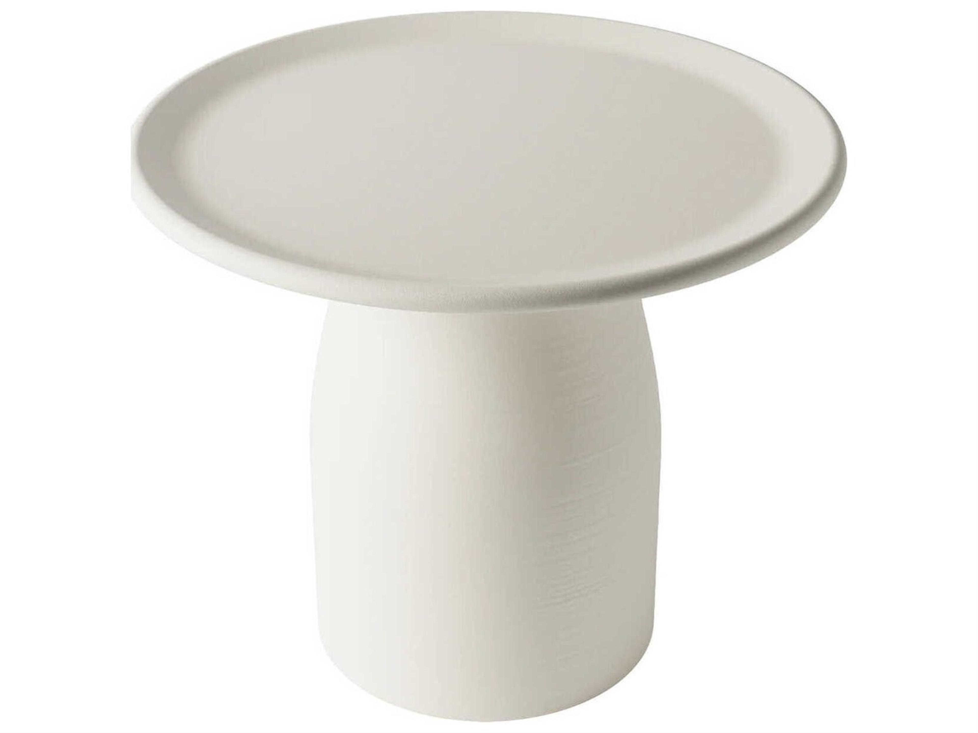 Qeeboo Outdoor Totino White Recycled Plastic Round End Table