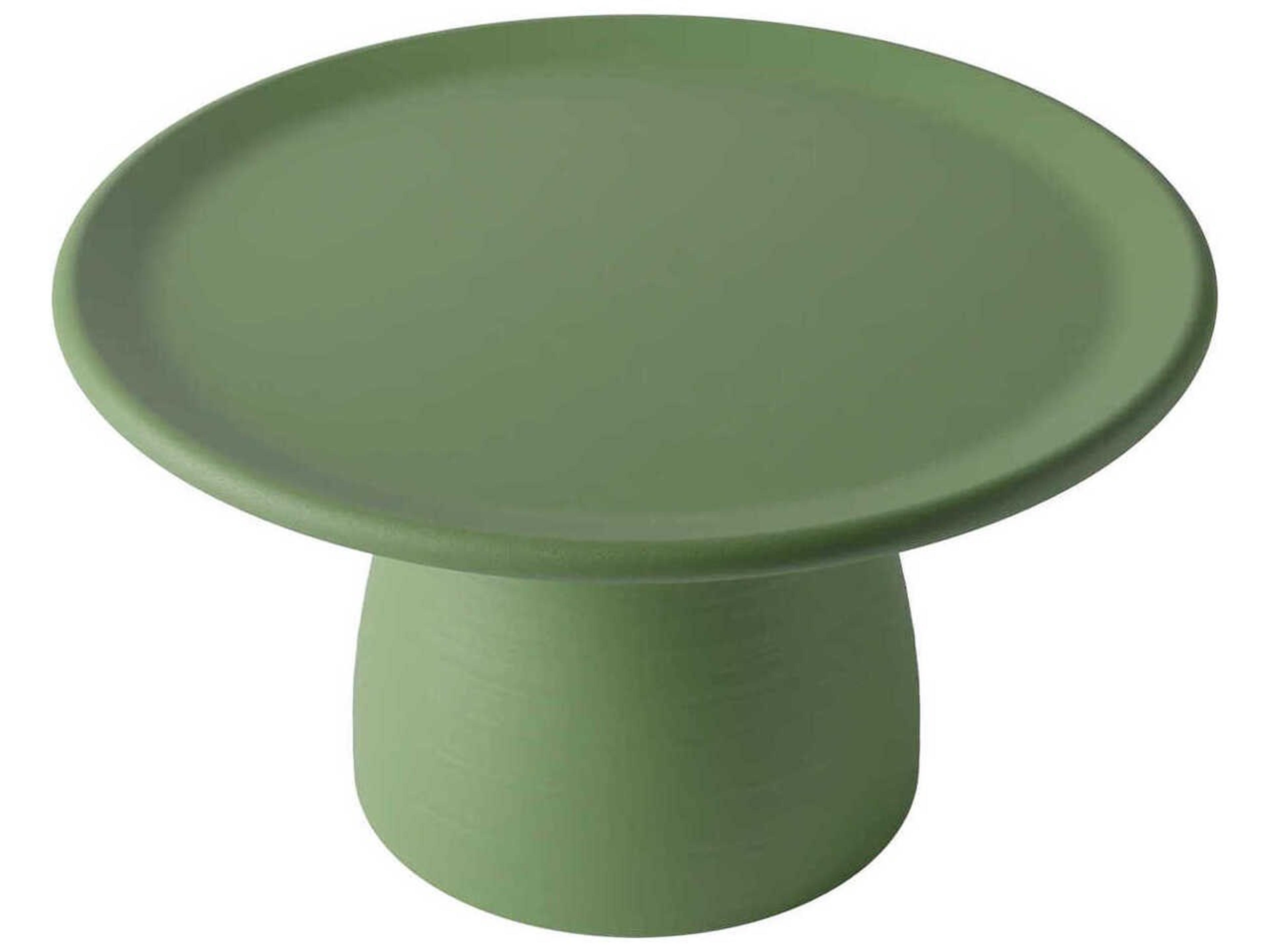 Qeeboo Outdoor Totino Balsam Green Recycled Plastic Round End Table