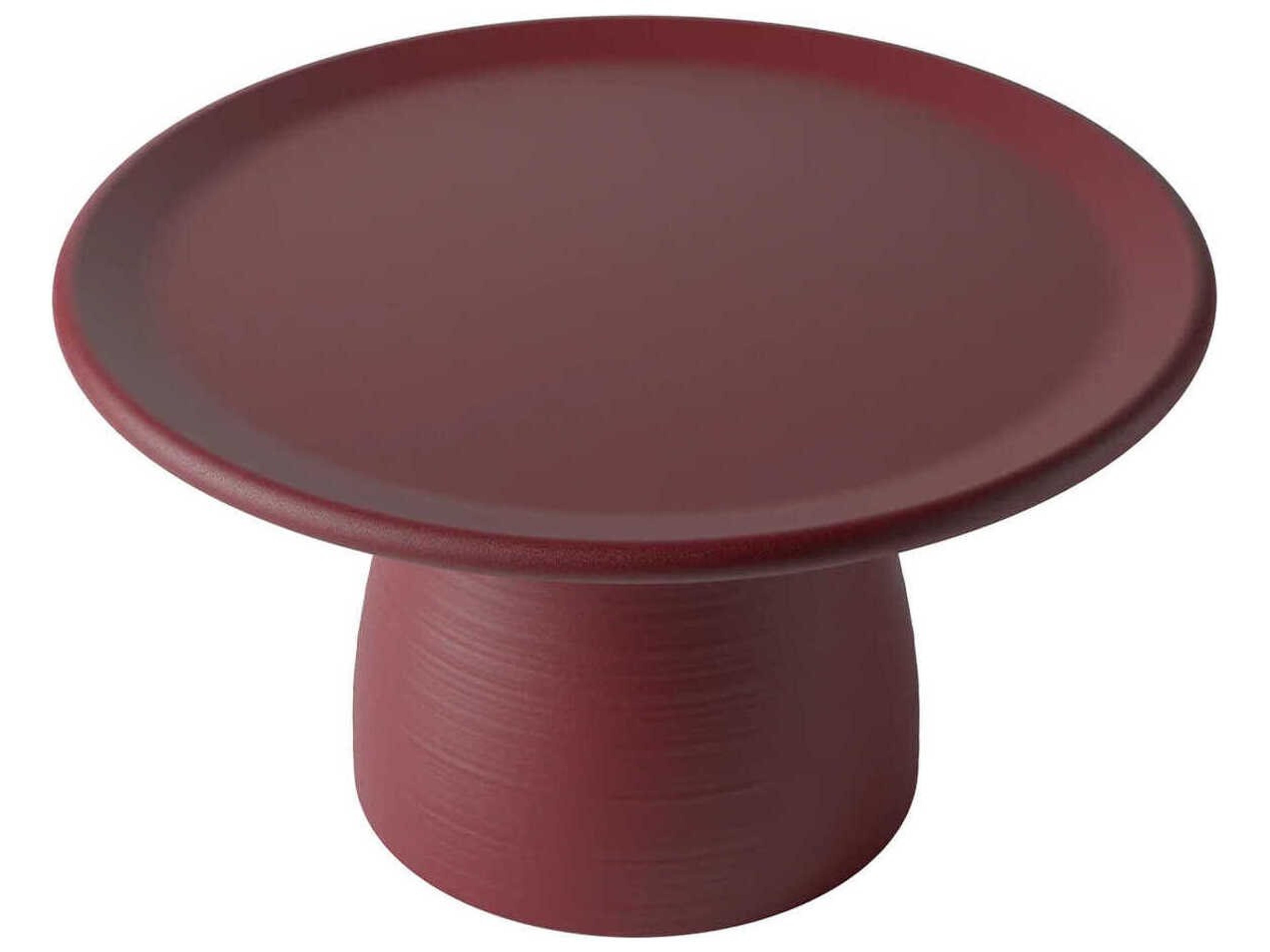 Qeeboo Outdoor Totino Indian Red Recycled Plastic Round End Table