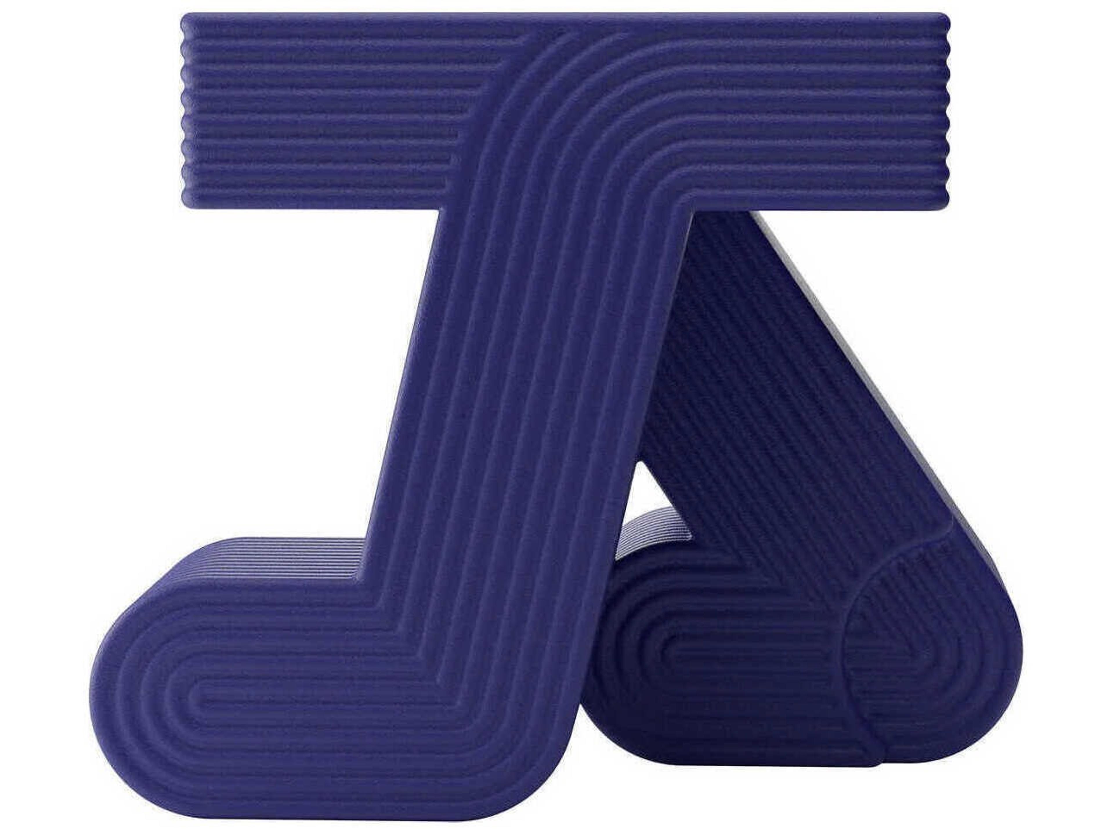 Qeeboo Outdoor Walking Blue Velvet Recycled Plastic Square End Table