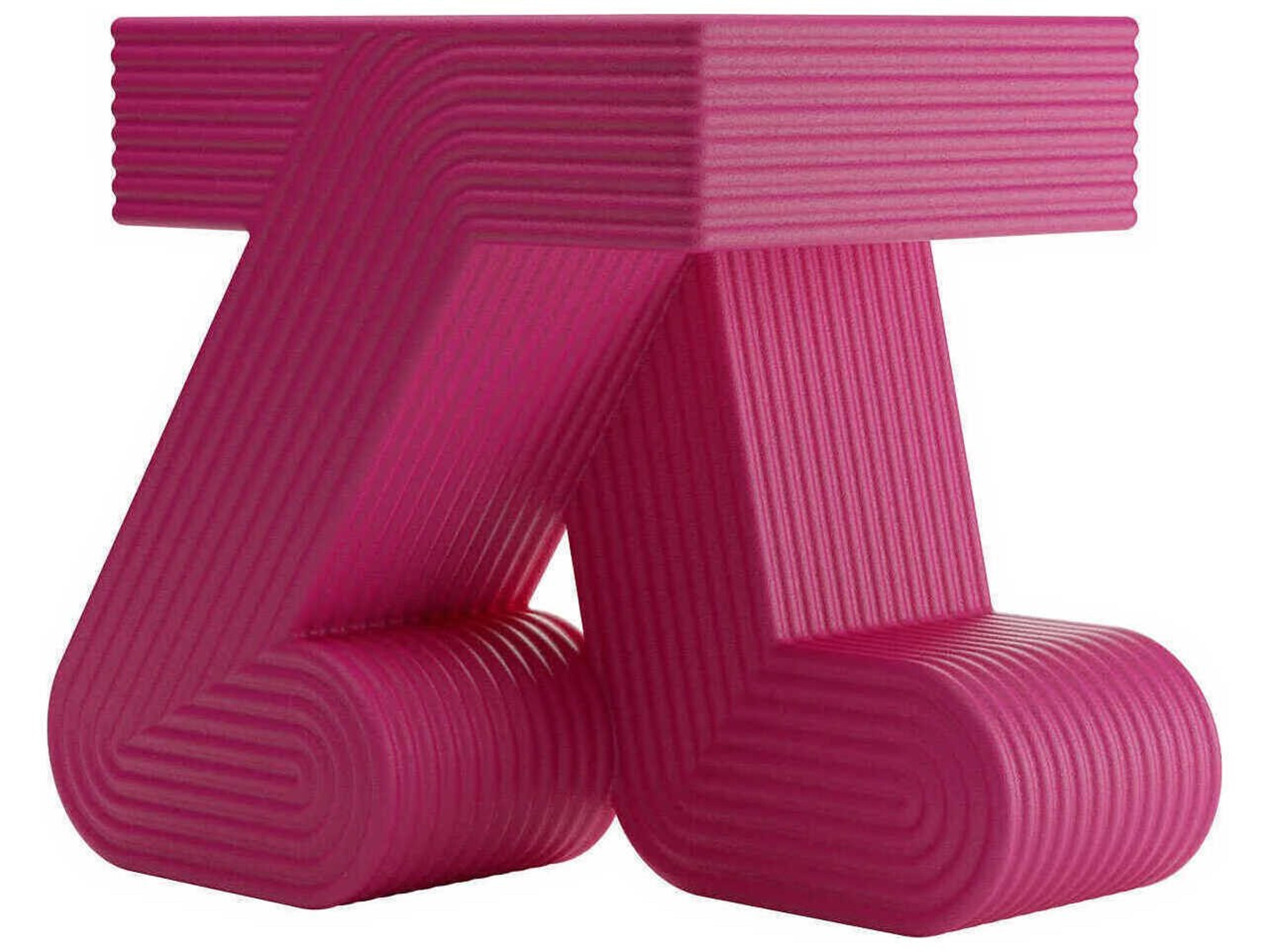 Walking Fuchsia Recycled Plastic Square End Table