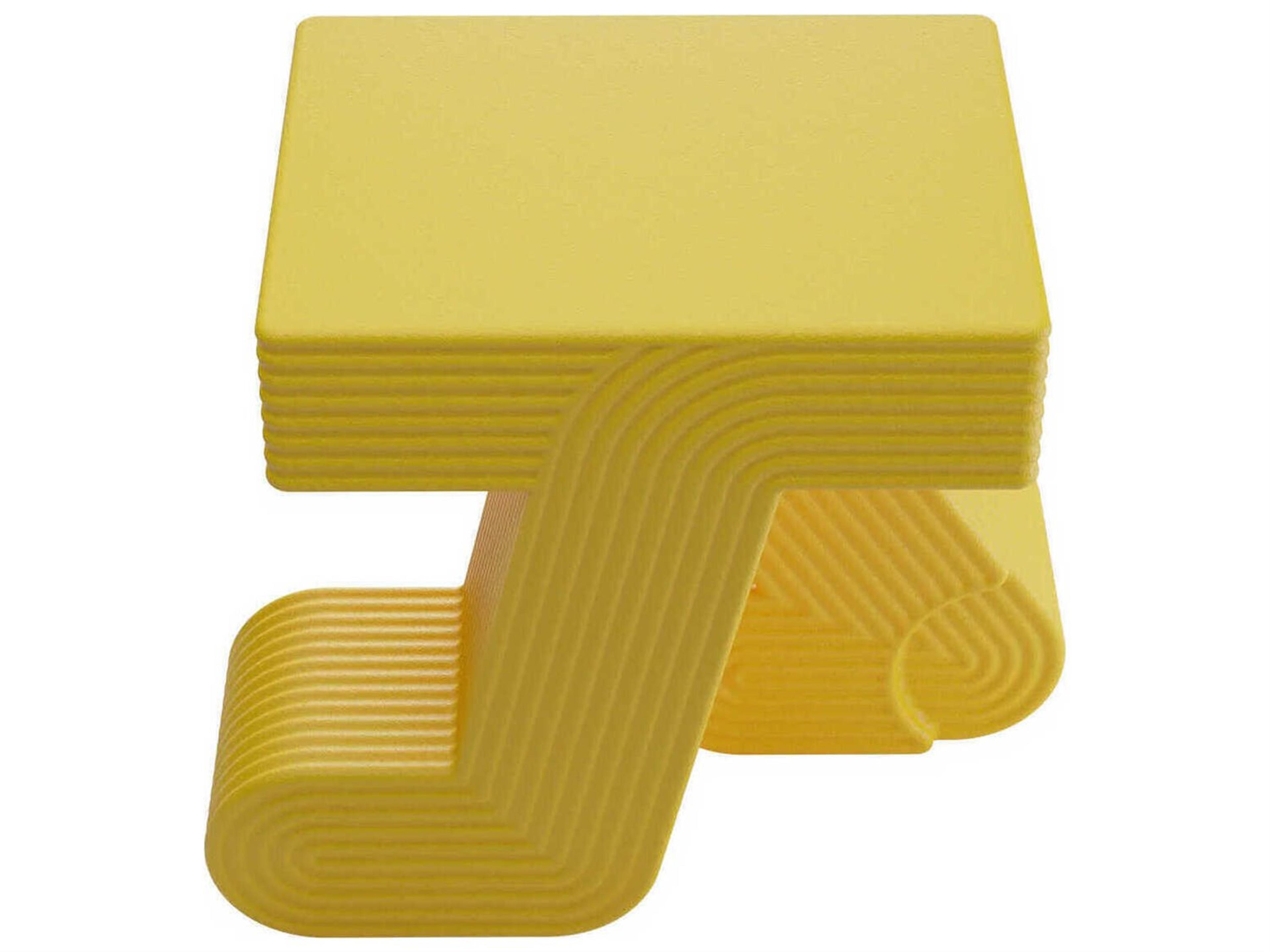 Qeeboo Outdoor Walking Yellow Recycled Plastic Square End Table