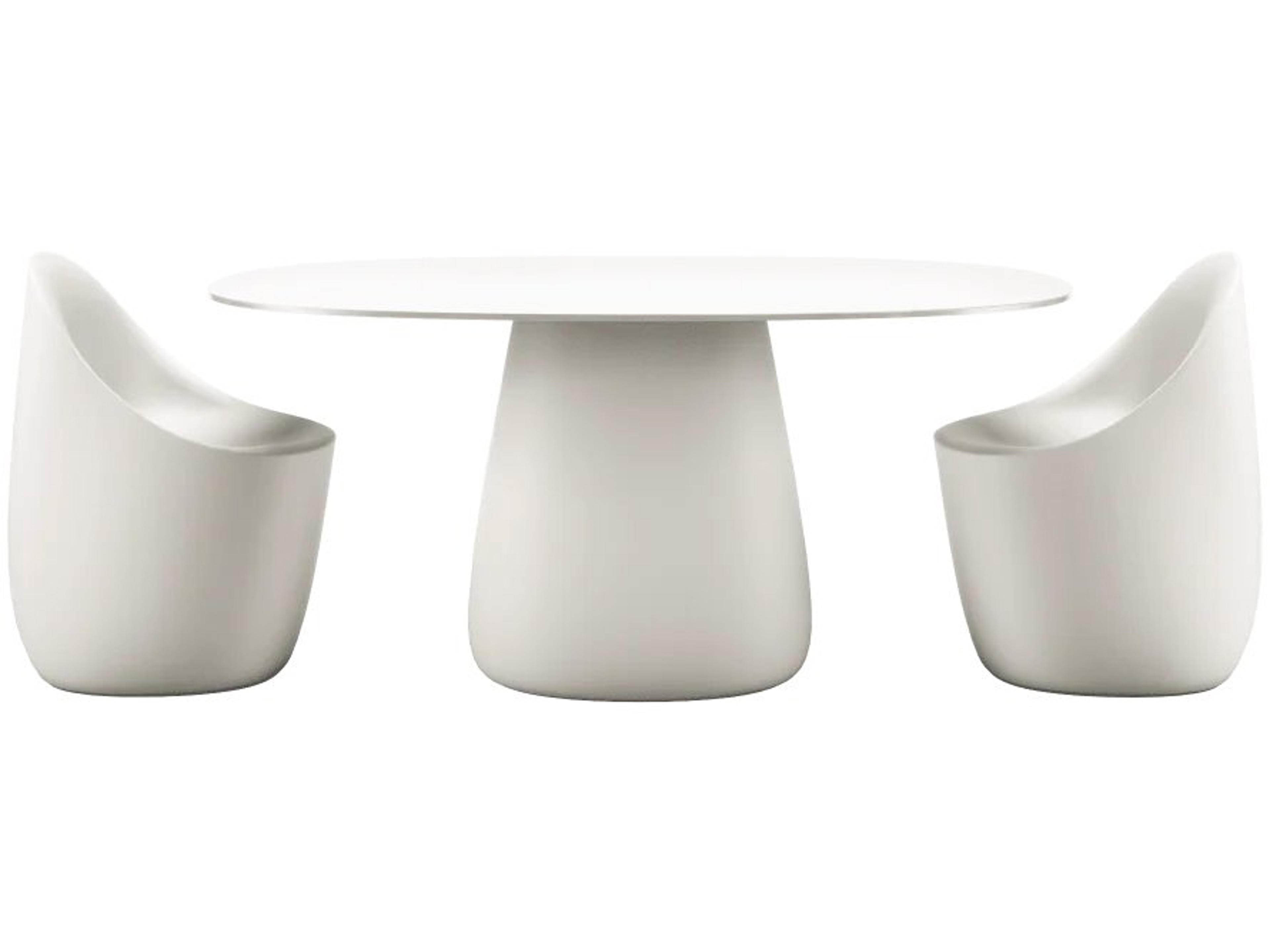 Cobble White Warm Recycled Plastic Dining Set