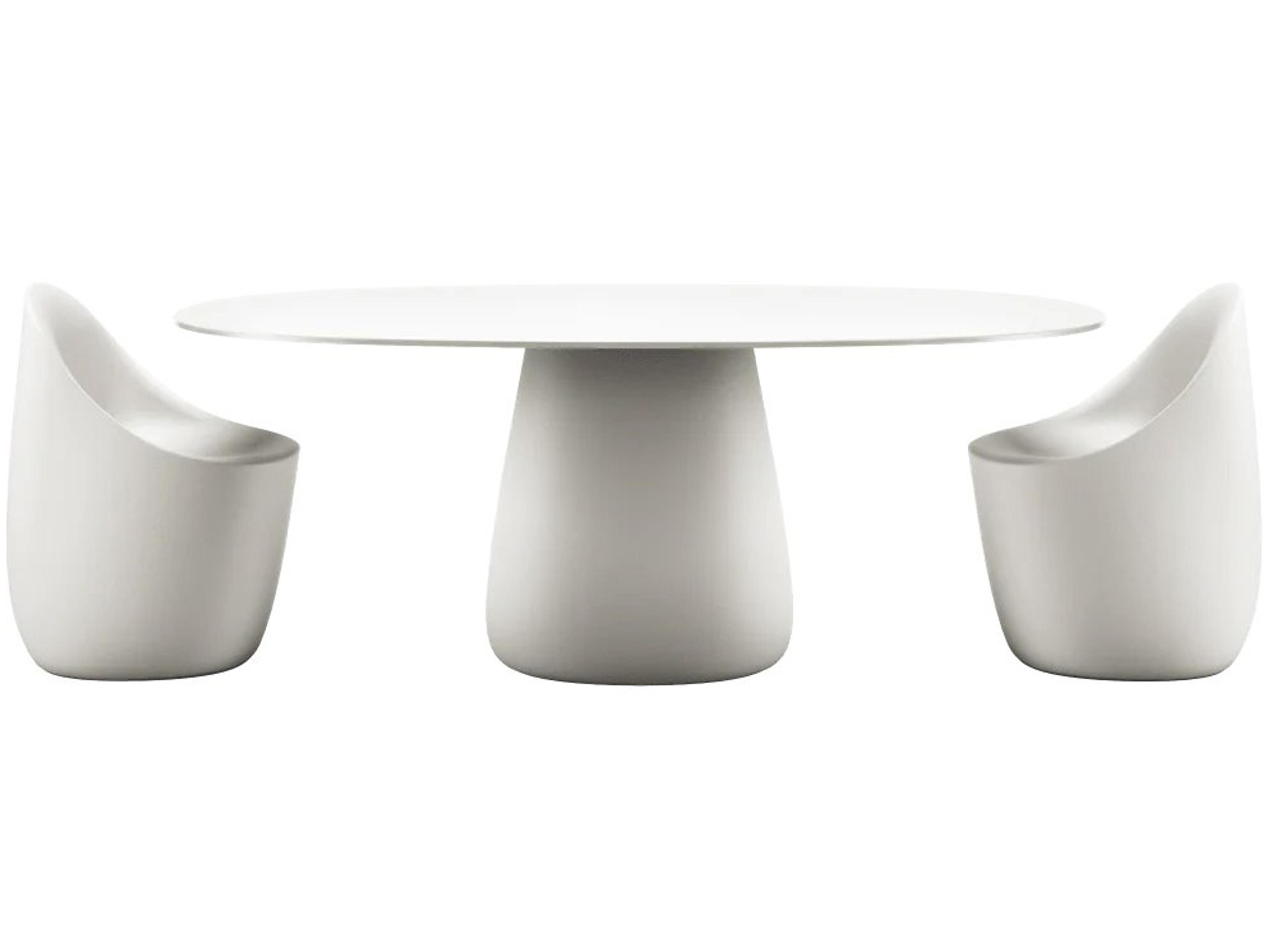 Cobble White Warm Recycled Plastic Dining Set