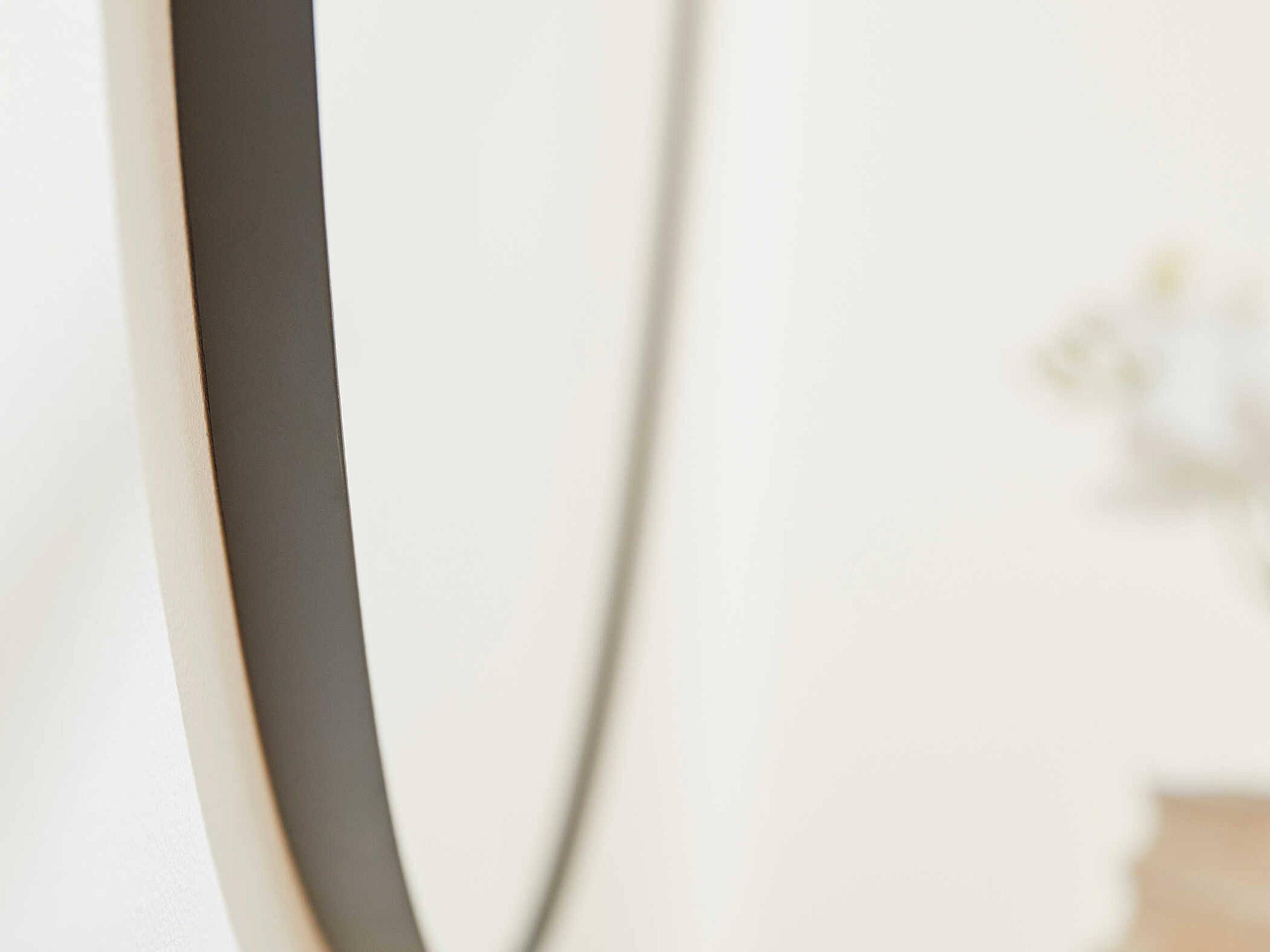 Quorum Matte Black Round Wall Mirror