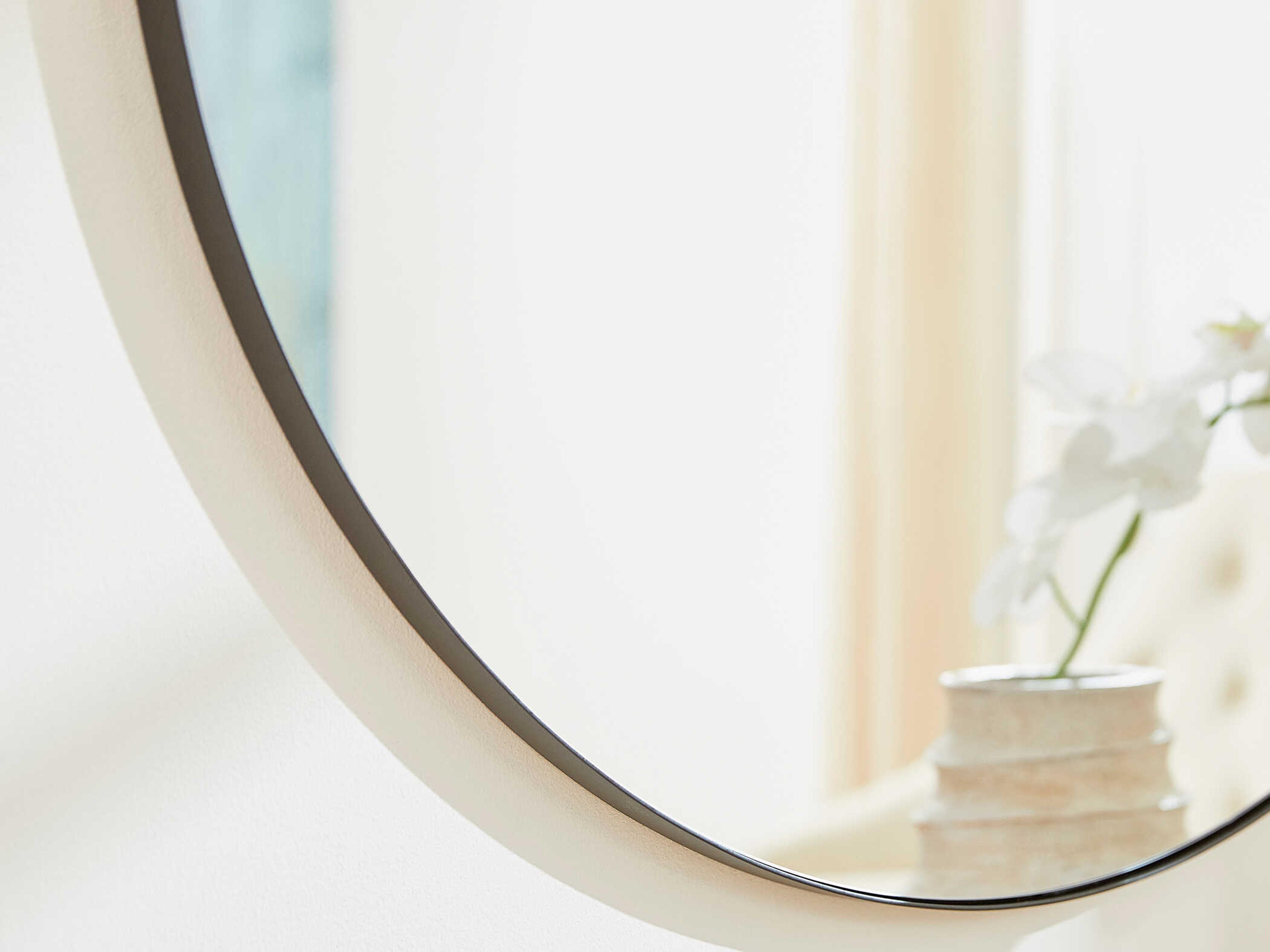 Quorum Matte Black Round Wall Mirror