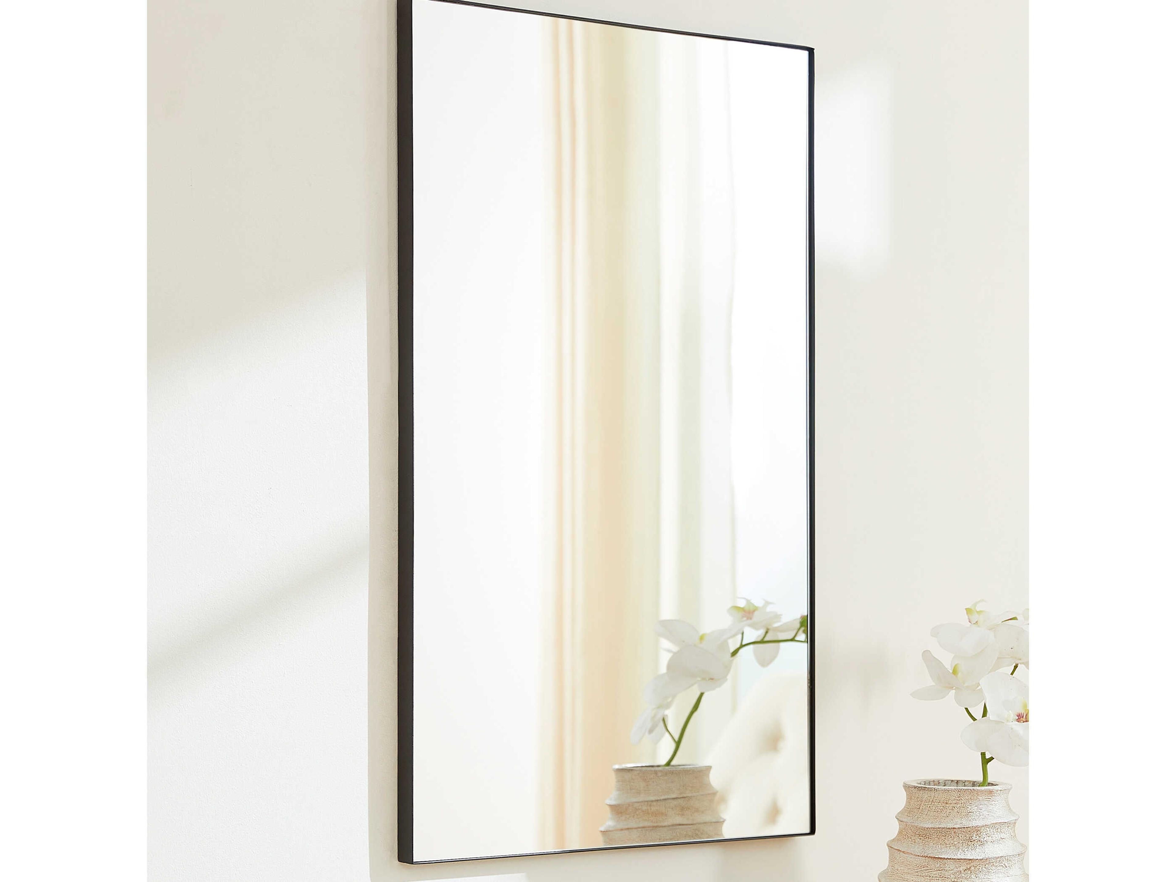 Quorum Matte Black Rectangular Wall Mirror