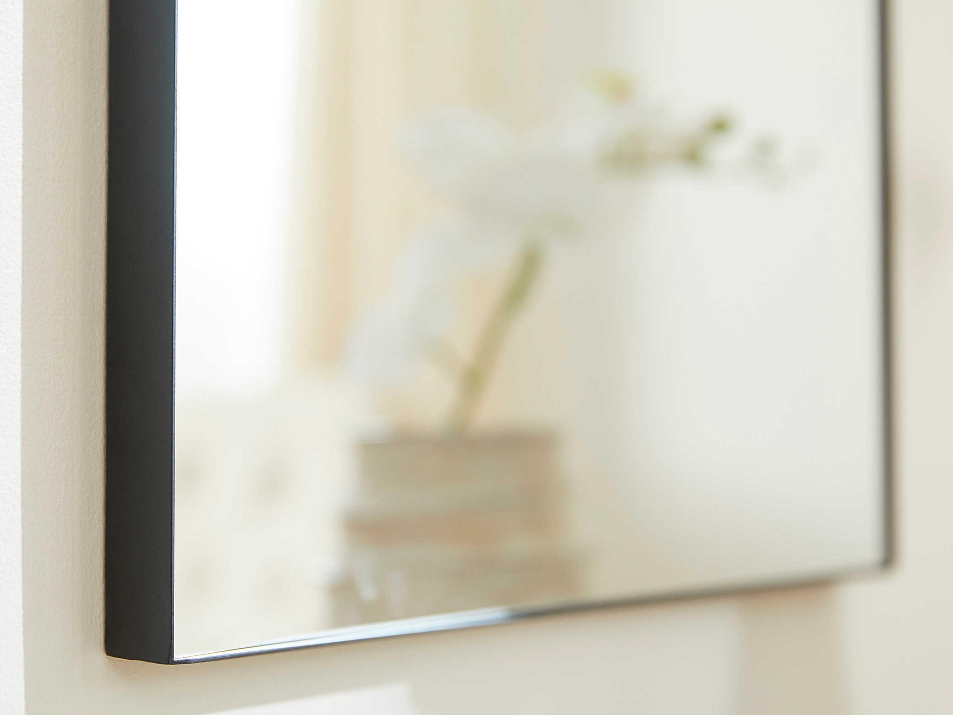 Quorum Matte Black Rectangular Wall Mirror