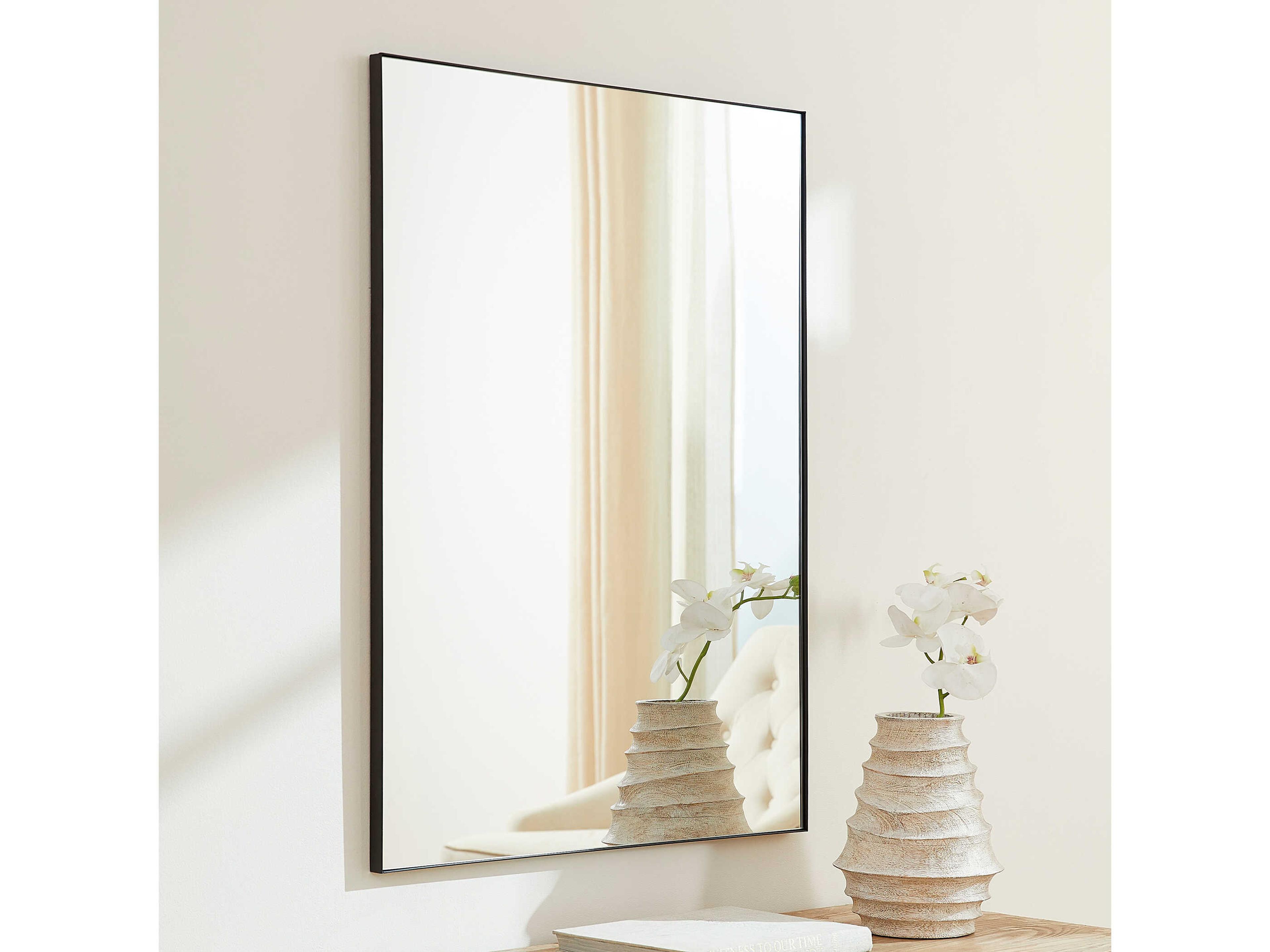 Quorum Matte Black Rectangular Wall Mirror