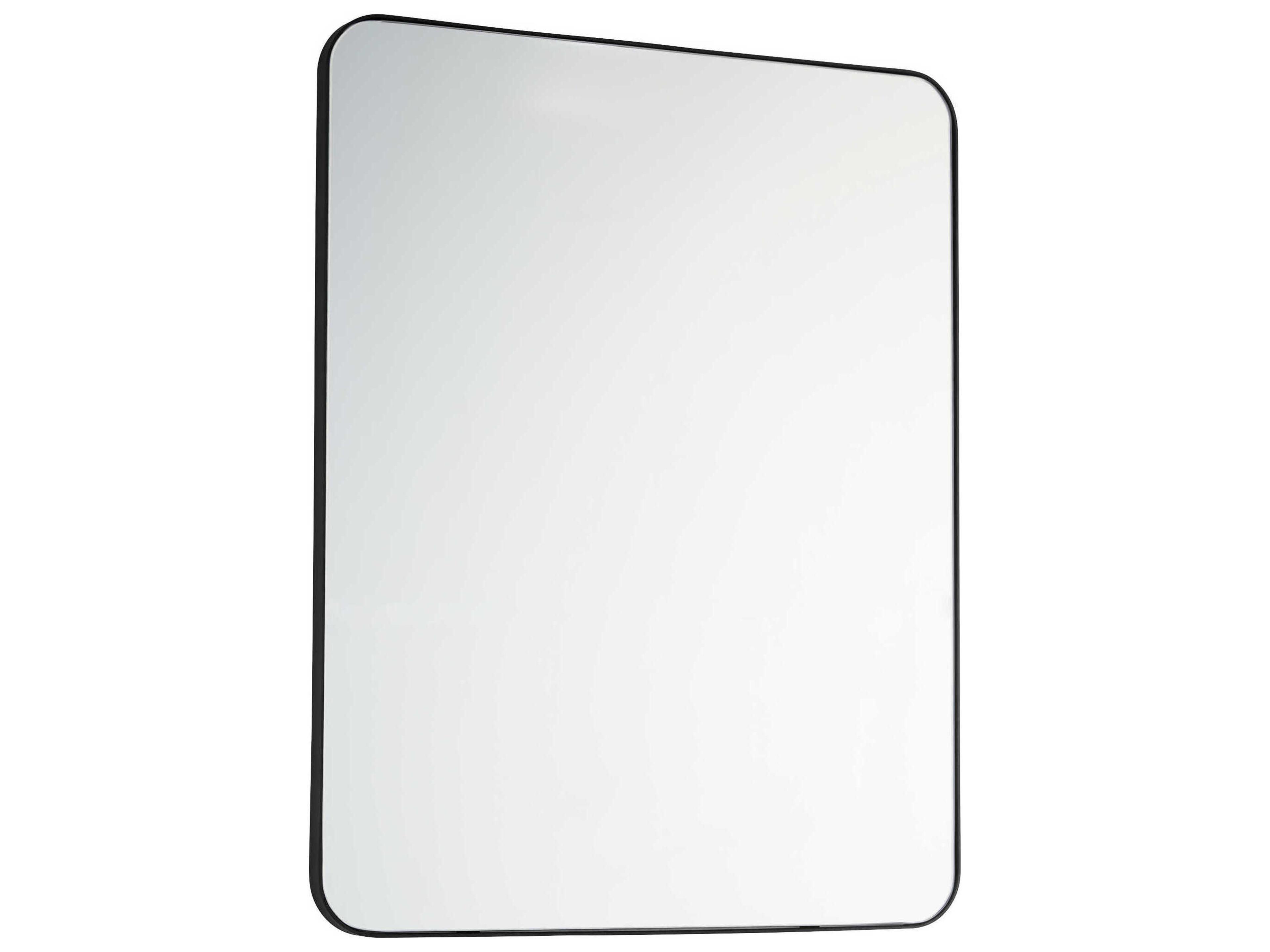 Matte Black Rectangular Stadium Wall Mirror