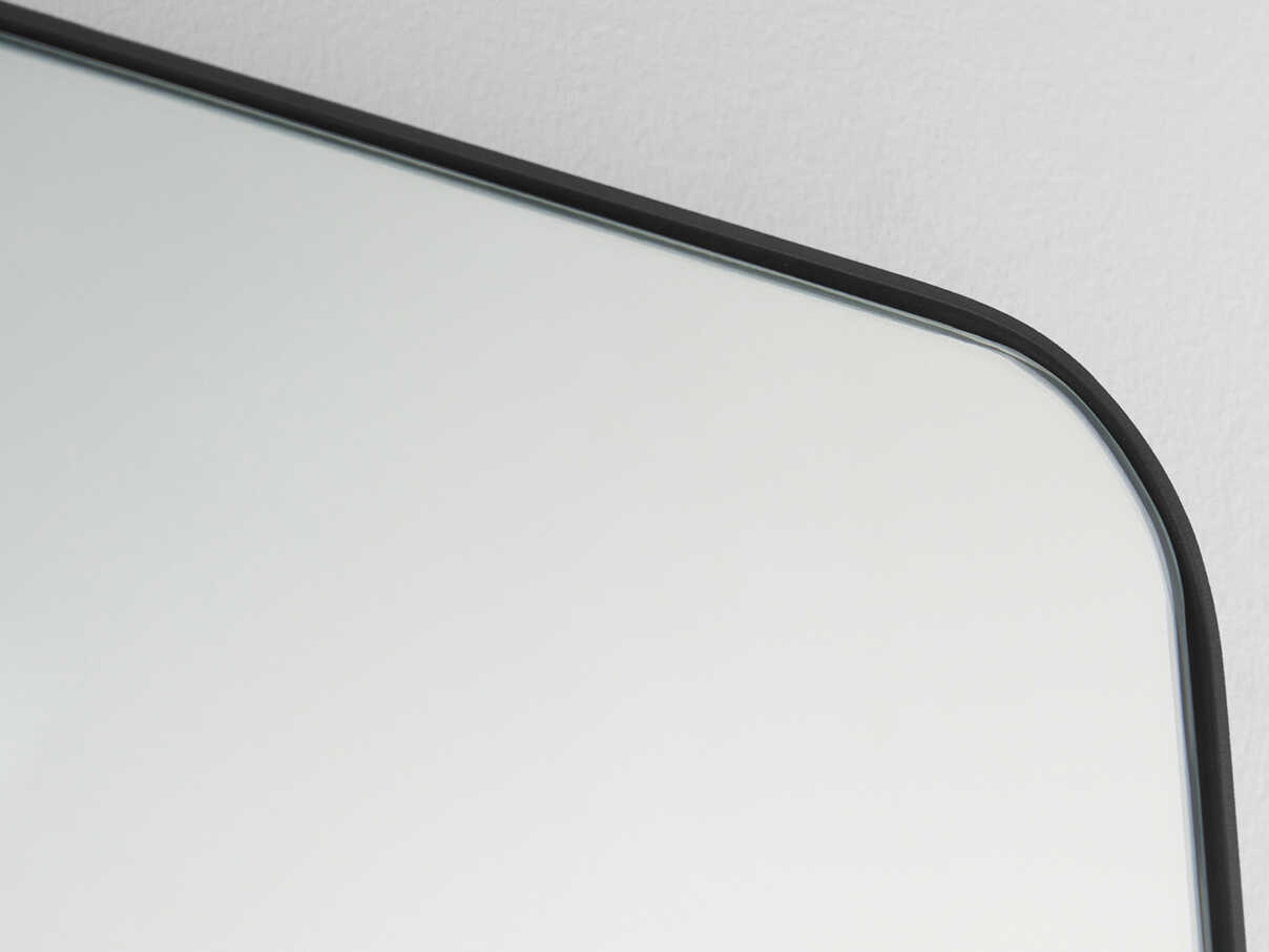 Quorum Matte Black Rectangular Stadium Wall Mirror