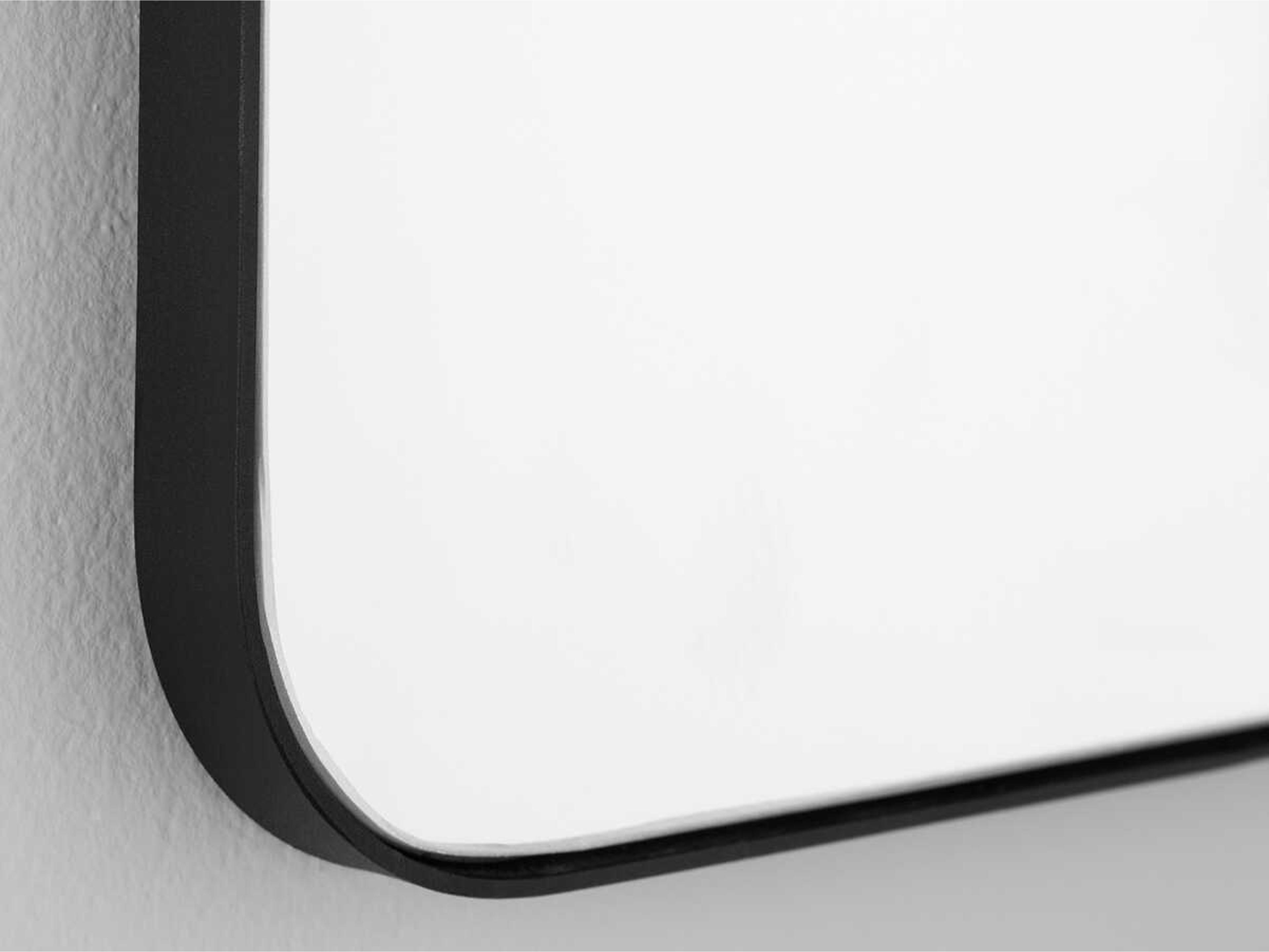 Quorum Matte Black Rectangular Stadium Wall Mirror