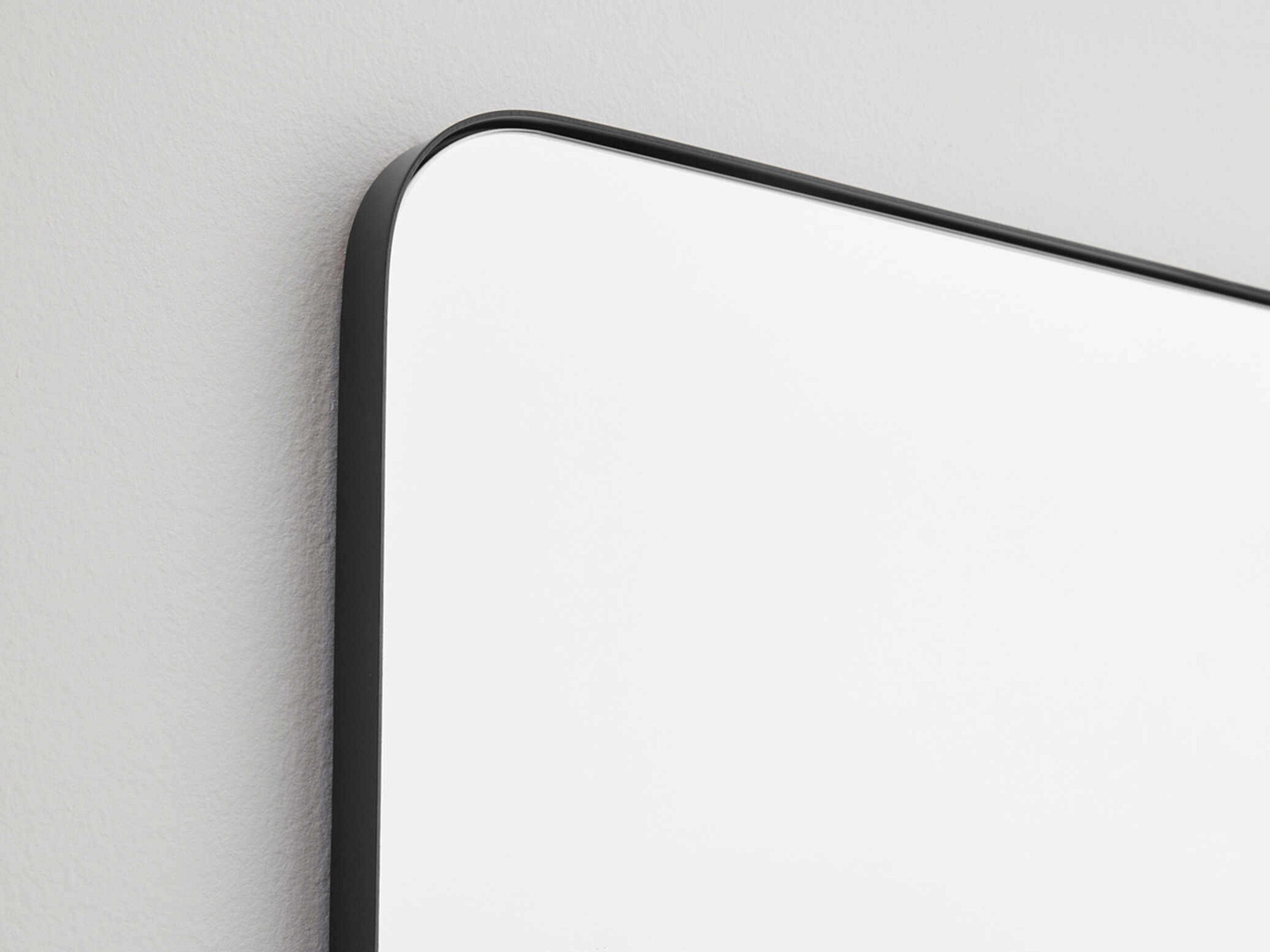 Quorum Matte Black Rectangular Stadium Wall Mirror