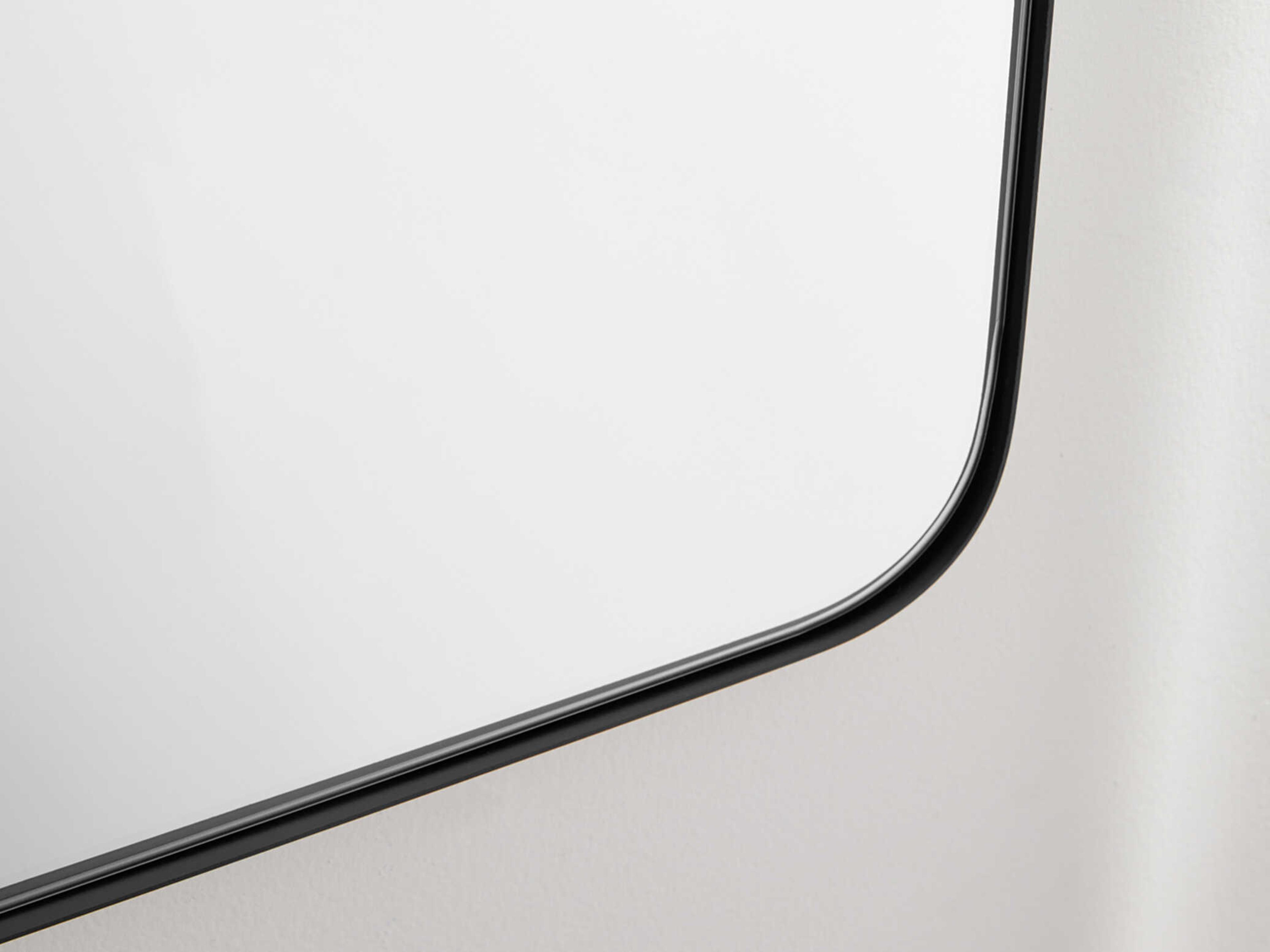 Quorum Matte Black Rectangular Stadium Wall Mirror