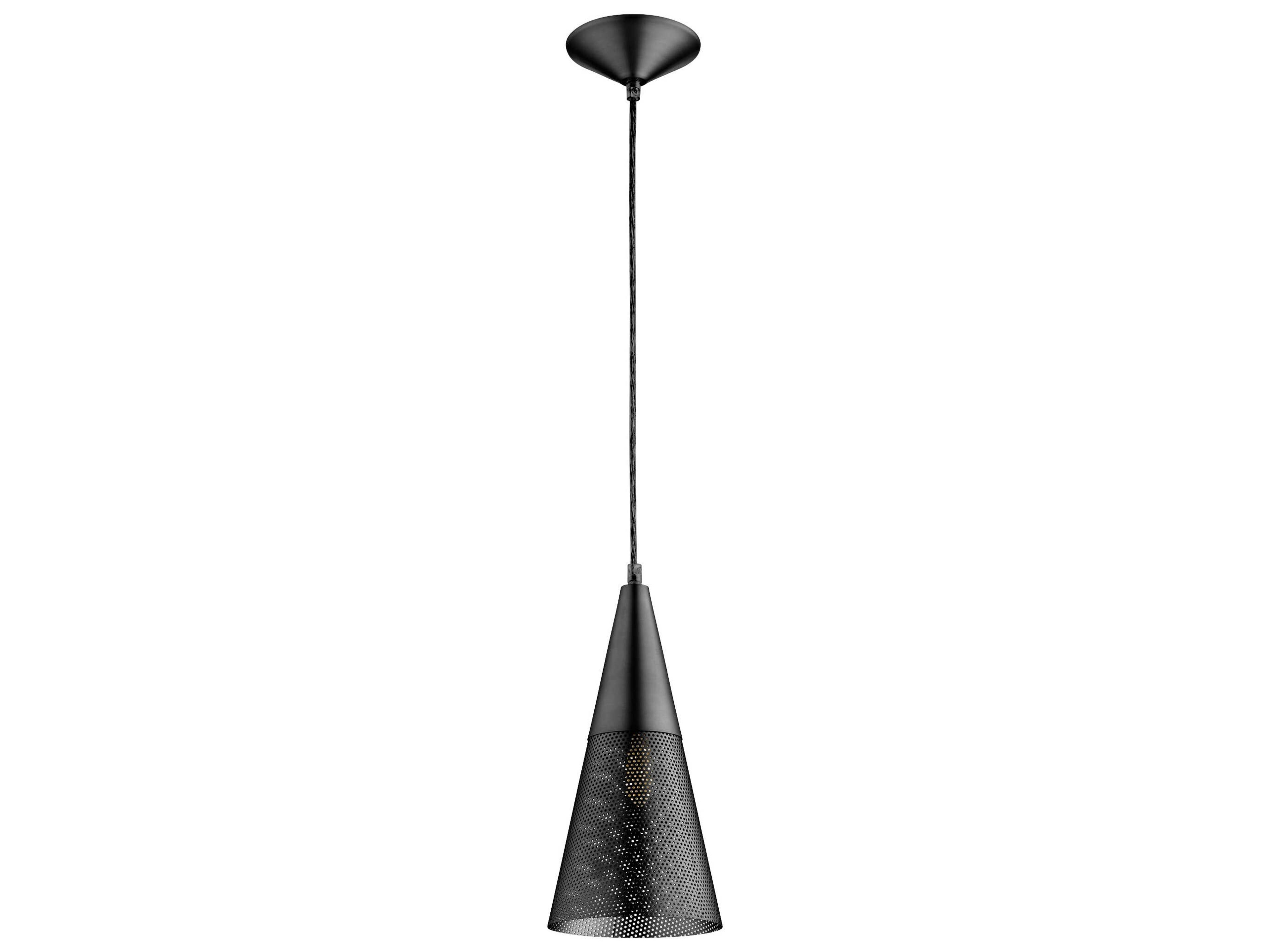 1-Light Matte Black Mini Pendant