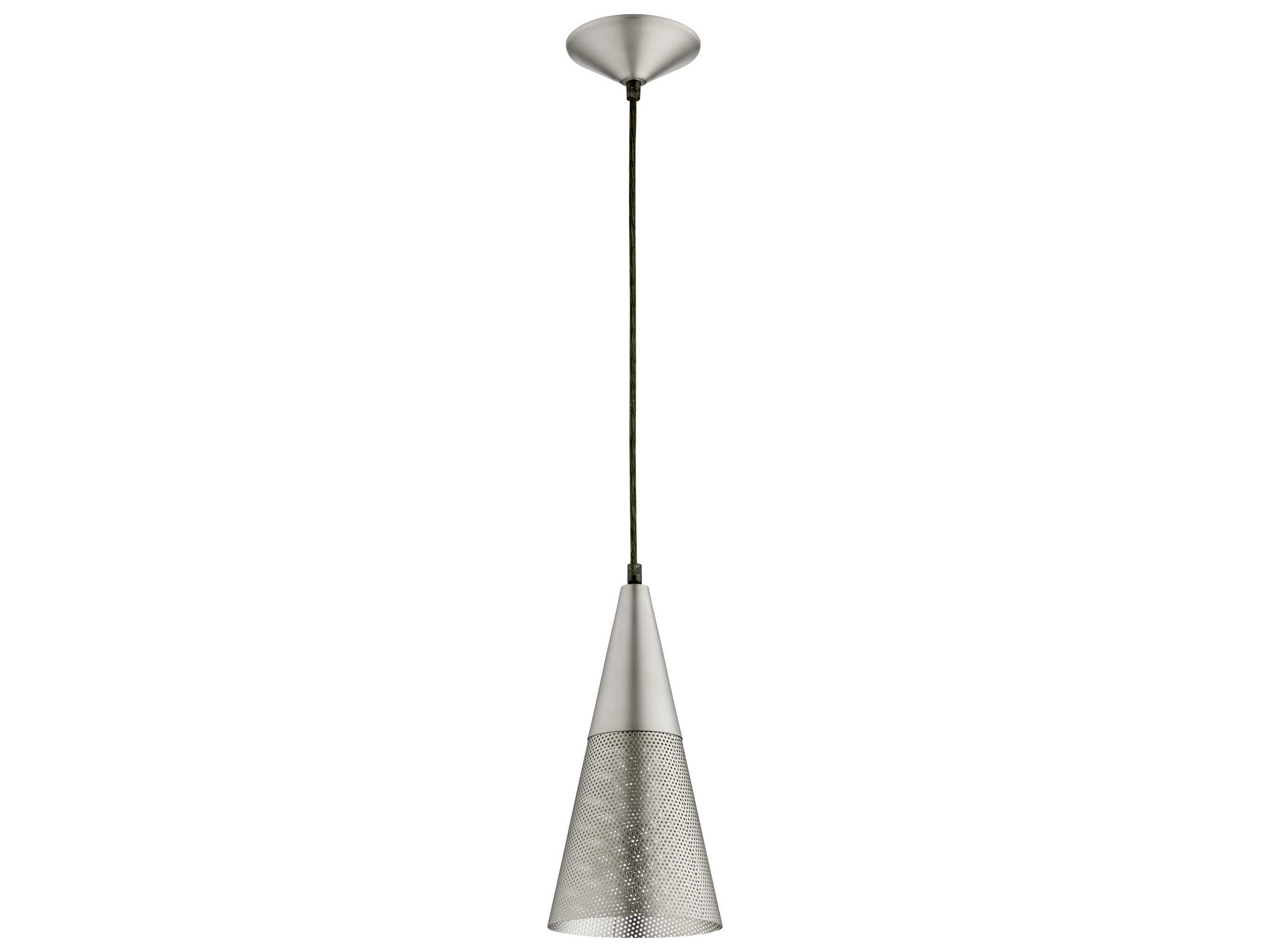Quorum 1-Light Satin Nickel Mini Pendant