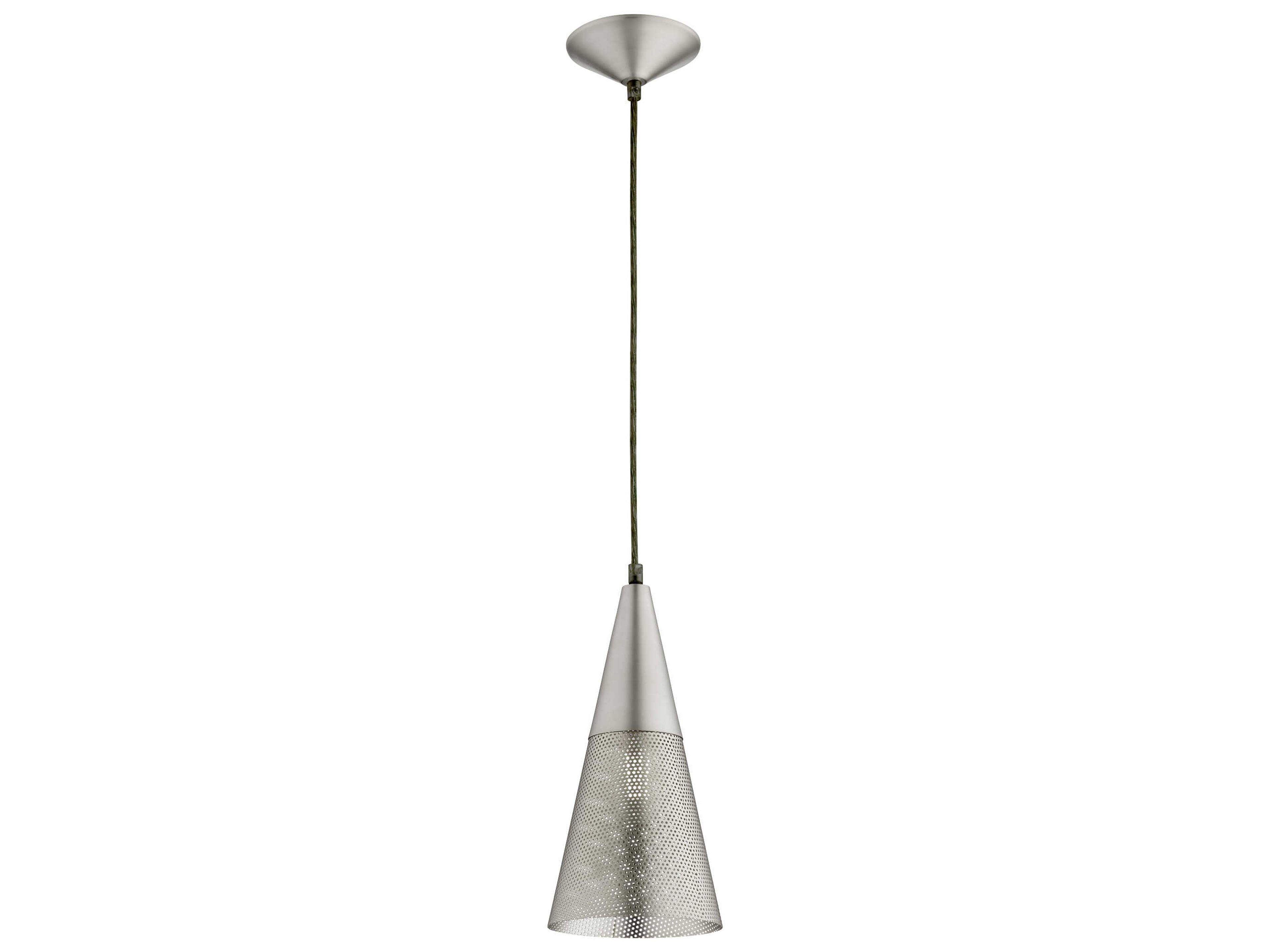 Quorum 1-Light Satin Nickel Mini Pendant