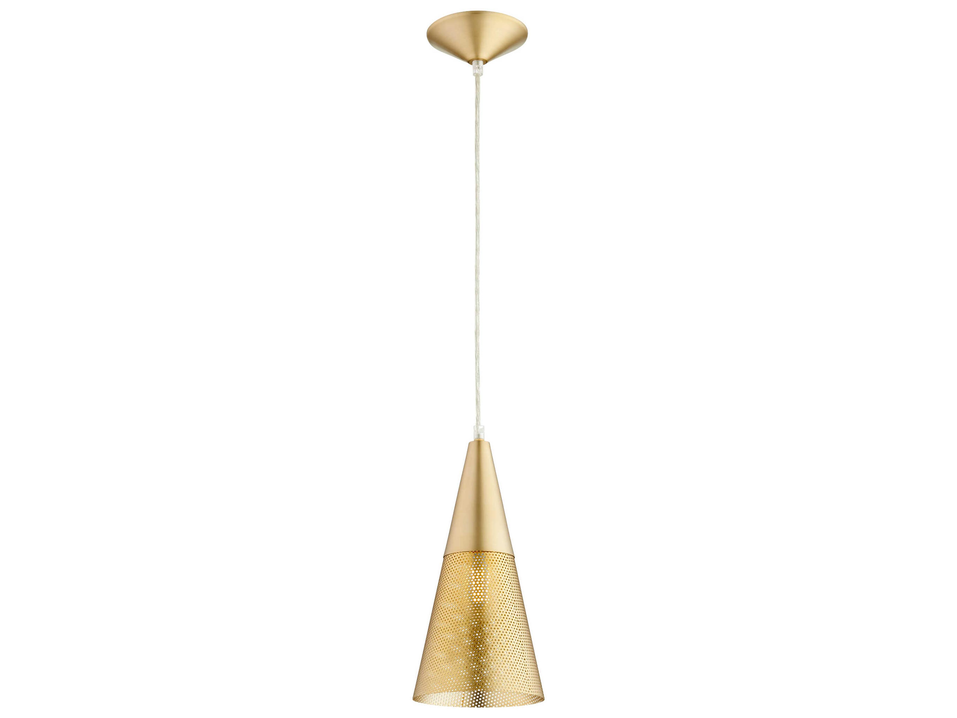 Quorum 1-Light Aged Brass Mini Pendant