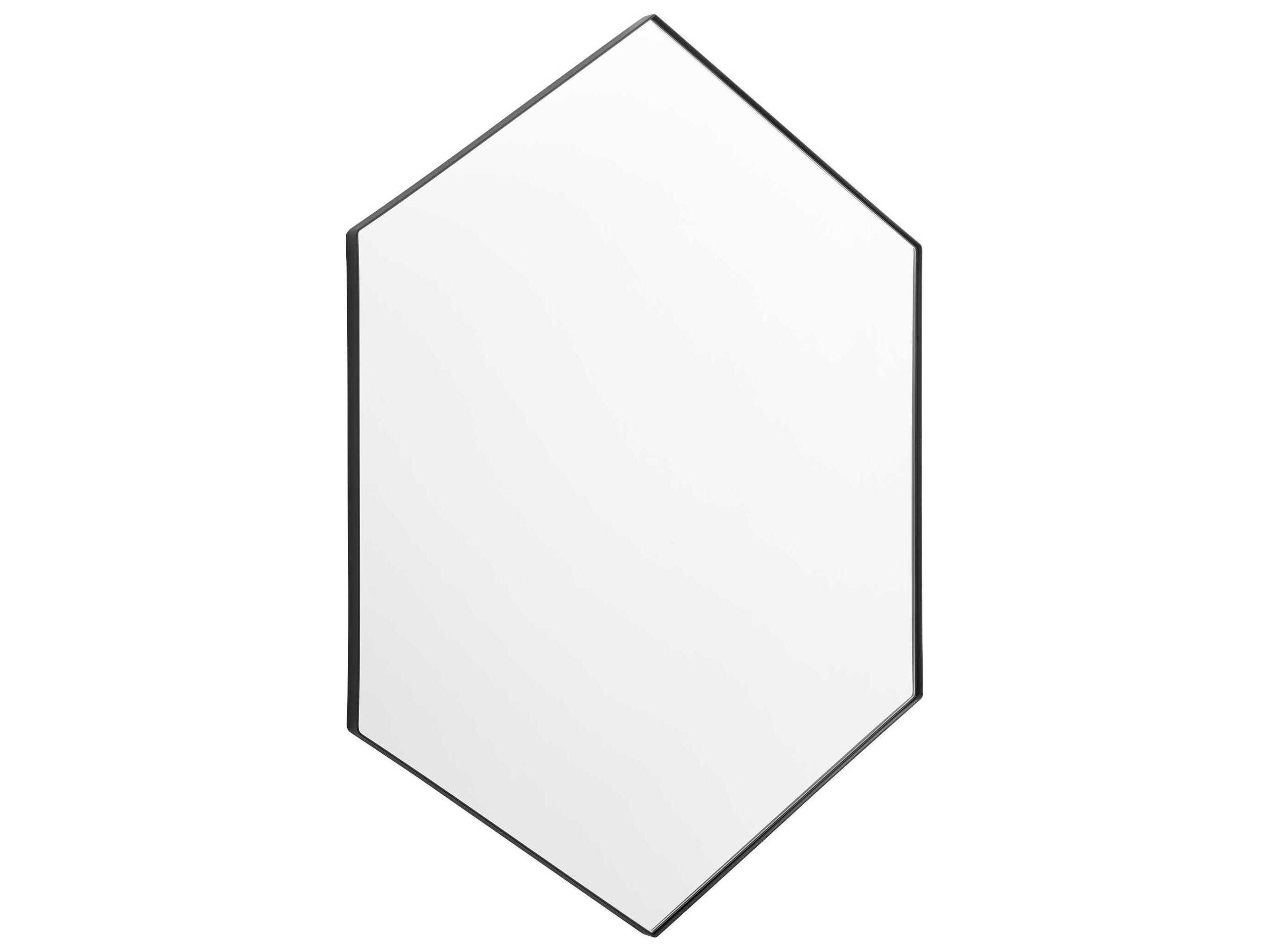 Matte Black Hexagon Wall Mirror